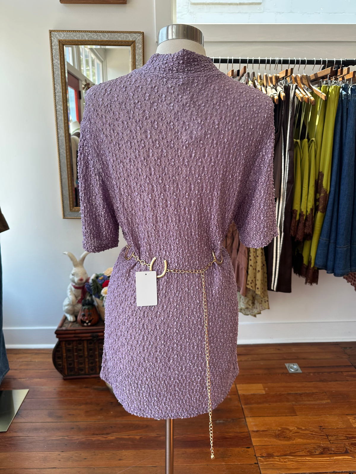 90's Lavender Shift Dress - LARGE
