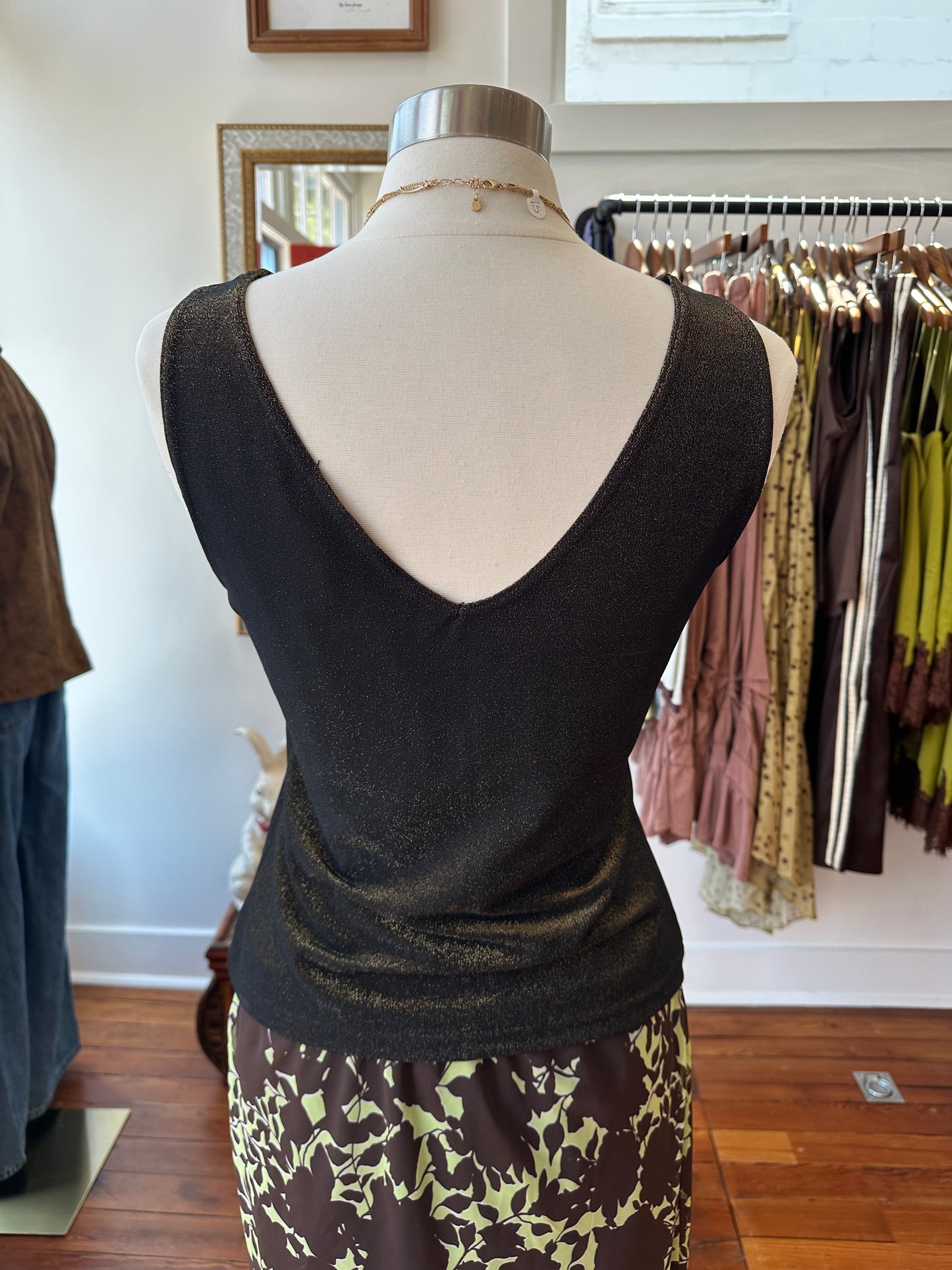 90's Gold Shimmer Tank - MEDIUM