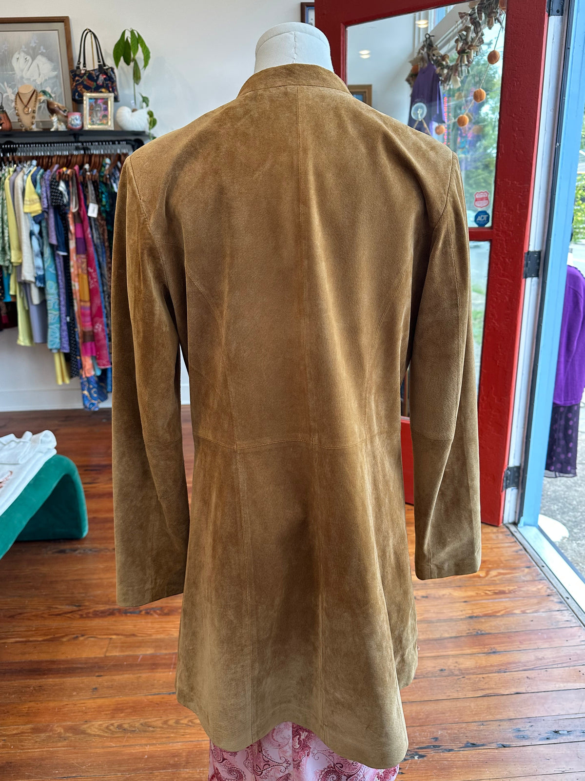 90's/Y2K Suede Embroidered Coat - 10