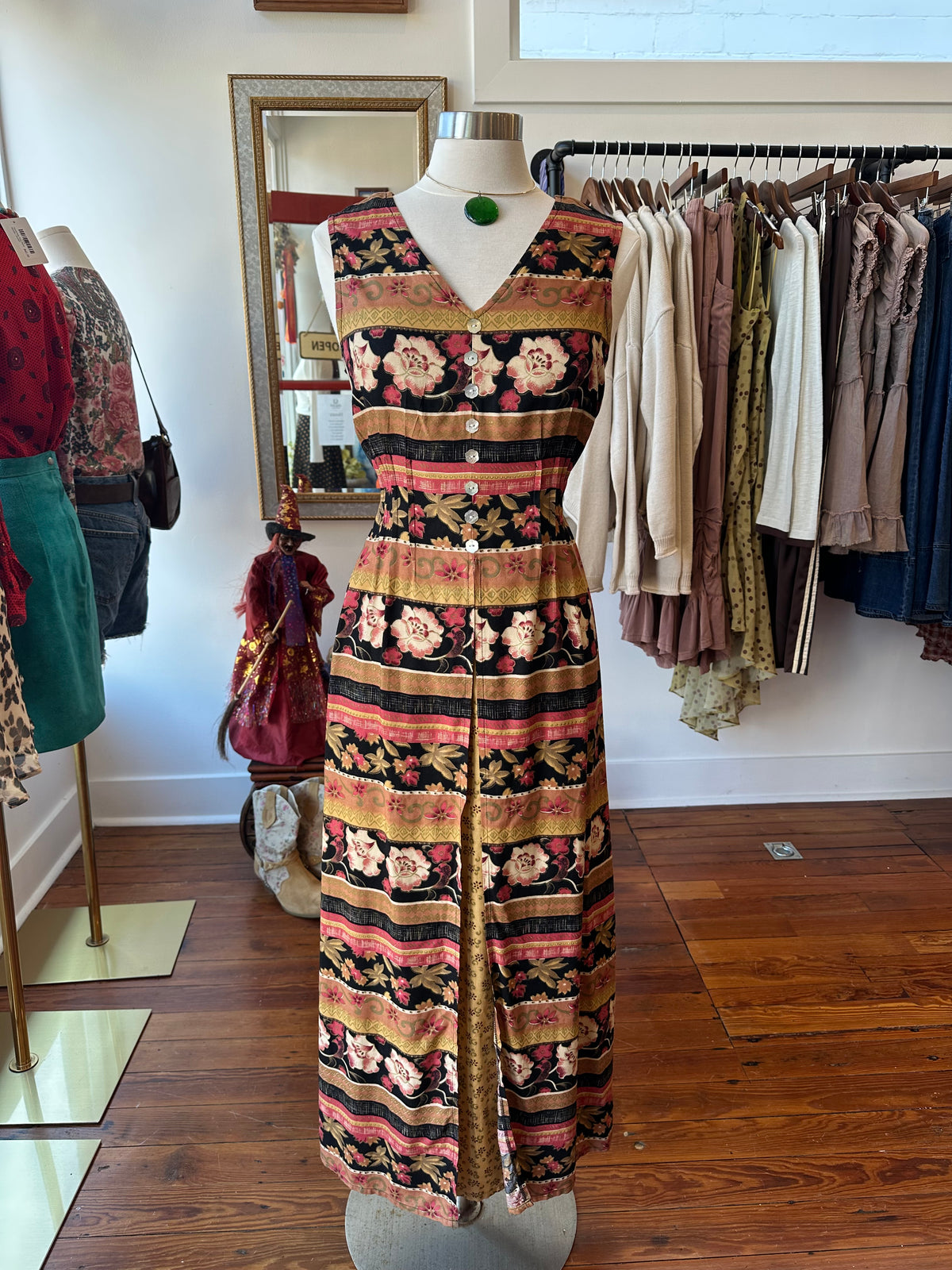 80's/90's Autumn Maxi Dress - 10
