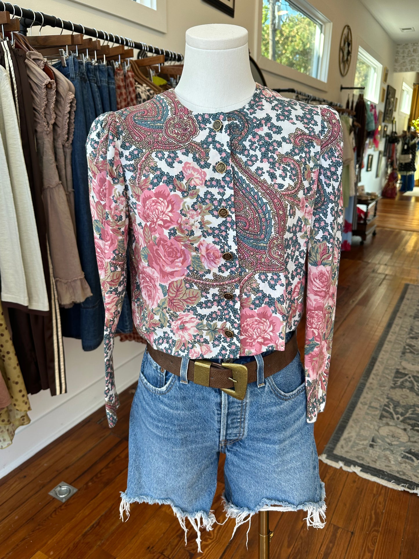 1989 Paisley Button Blouse - 6