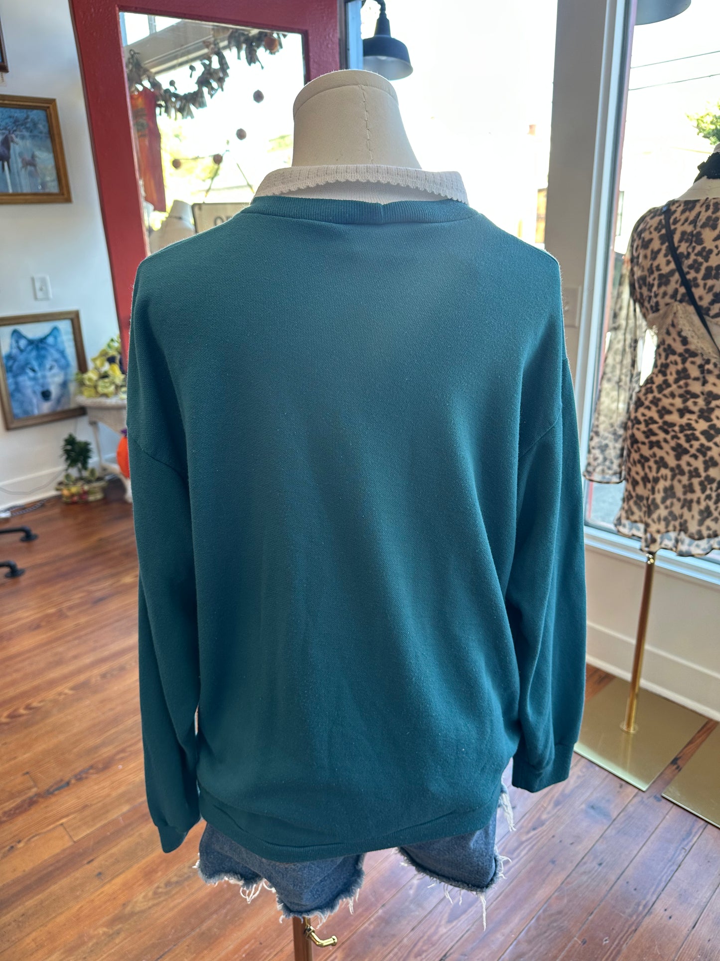 90's Collared Bird Sweatshirt - MEDIUM