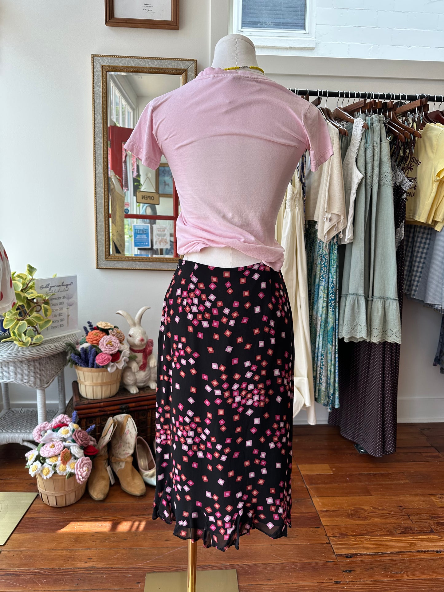 90's/Y2K Geo Midi Skirt - SMALL