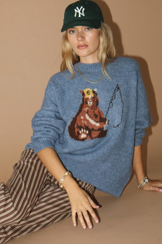 Fishing Bear Sweater