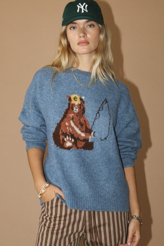 Fishing Bear Sweater