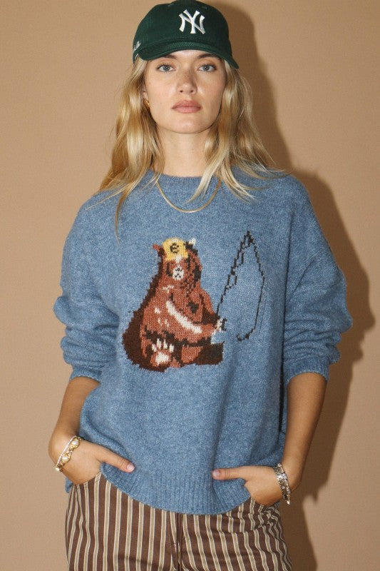 Fishing Bear Sweater