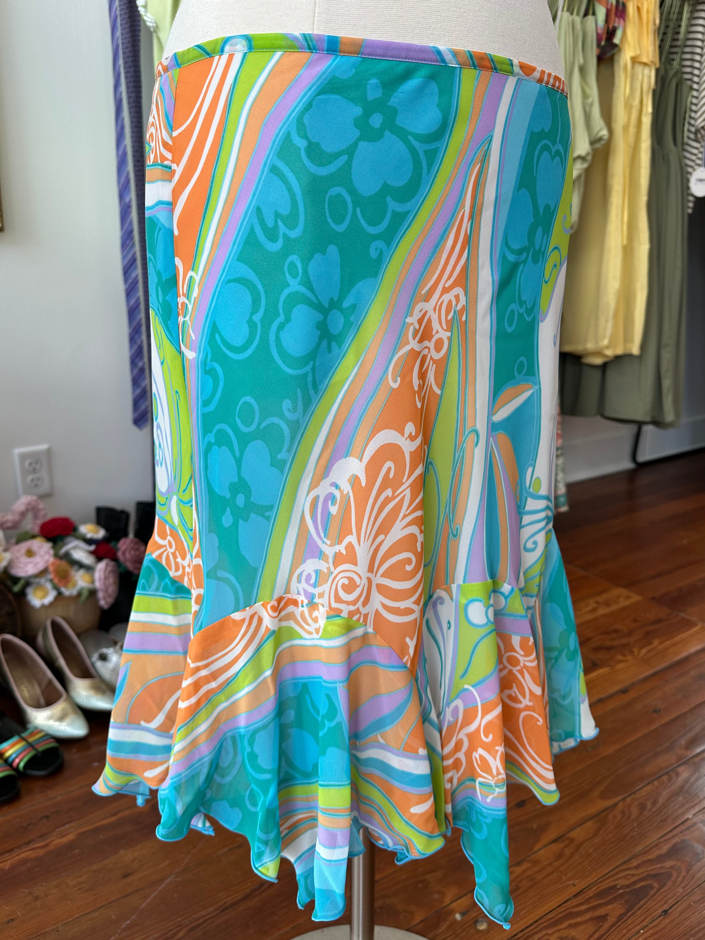 Y2K Psychedelic Midi Skirt - 14