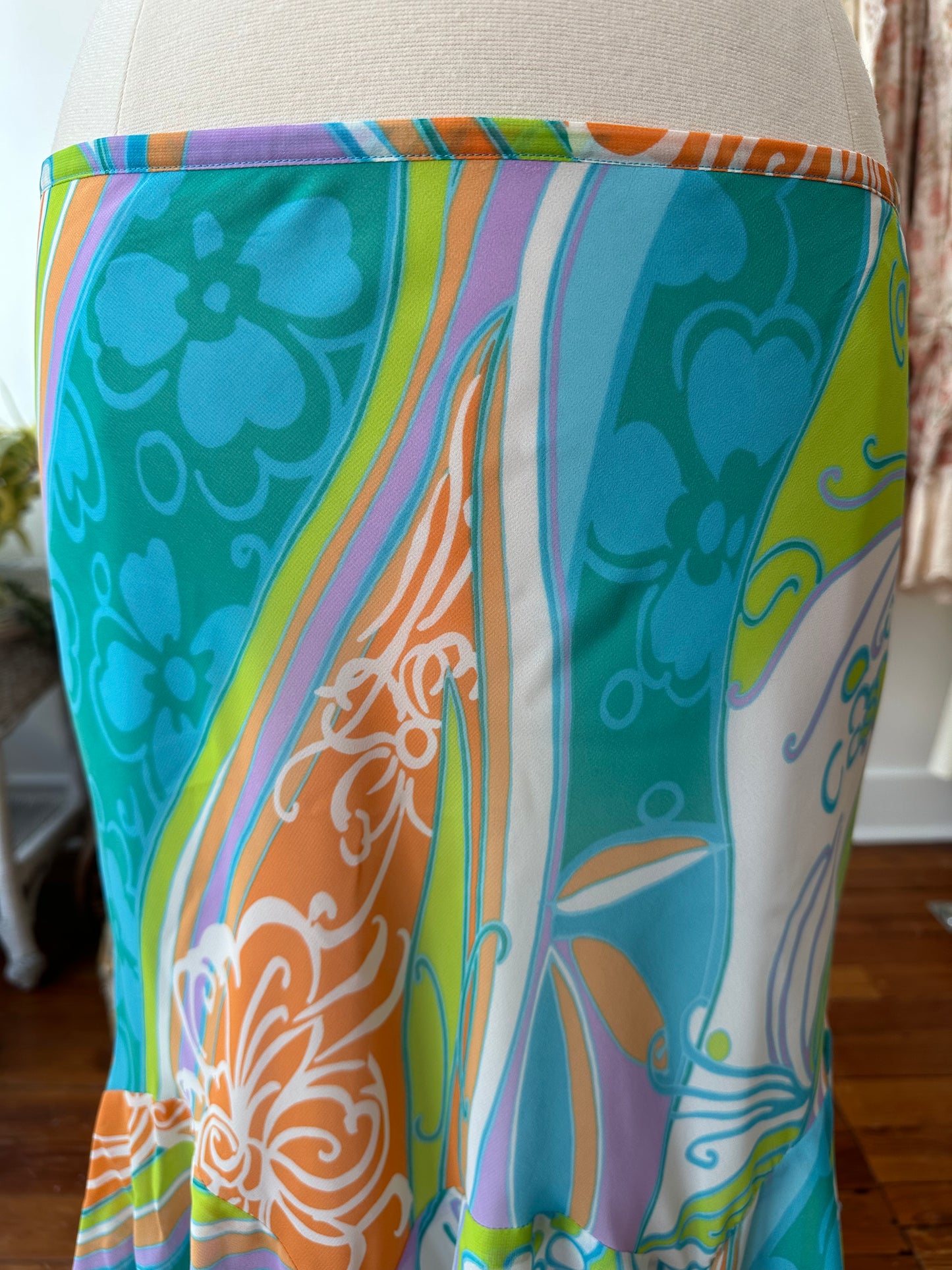 Y2K Psychedelic Midi Skirt - 14