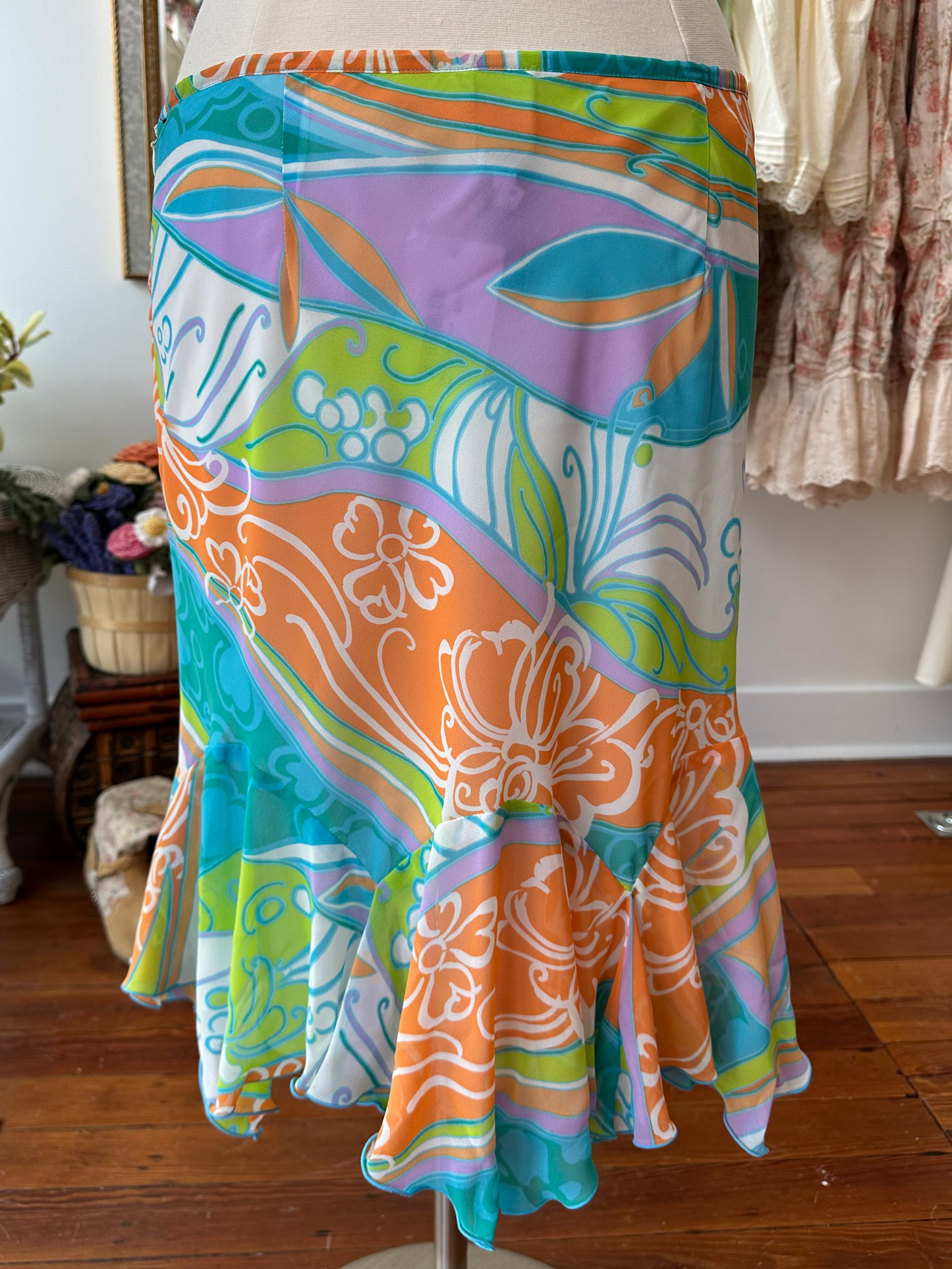 Y2K Psychedelic Midi Skirt - 14