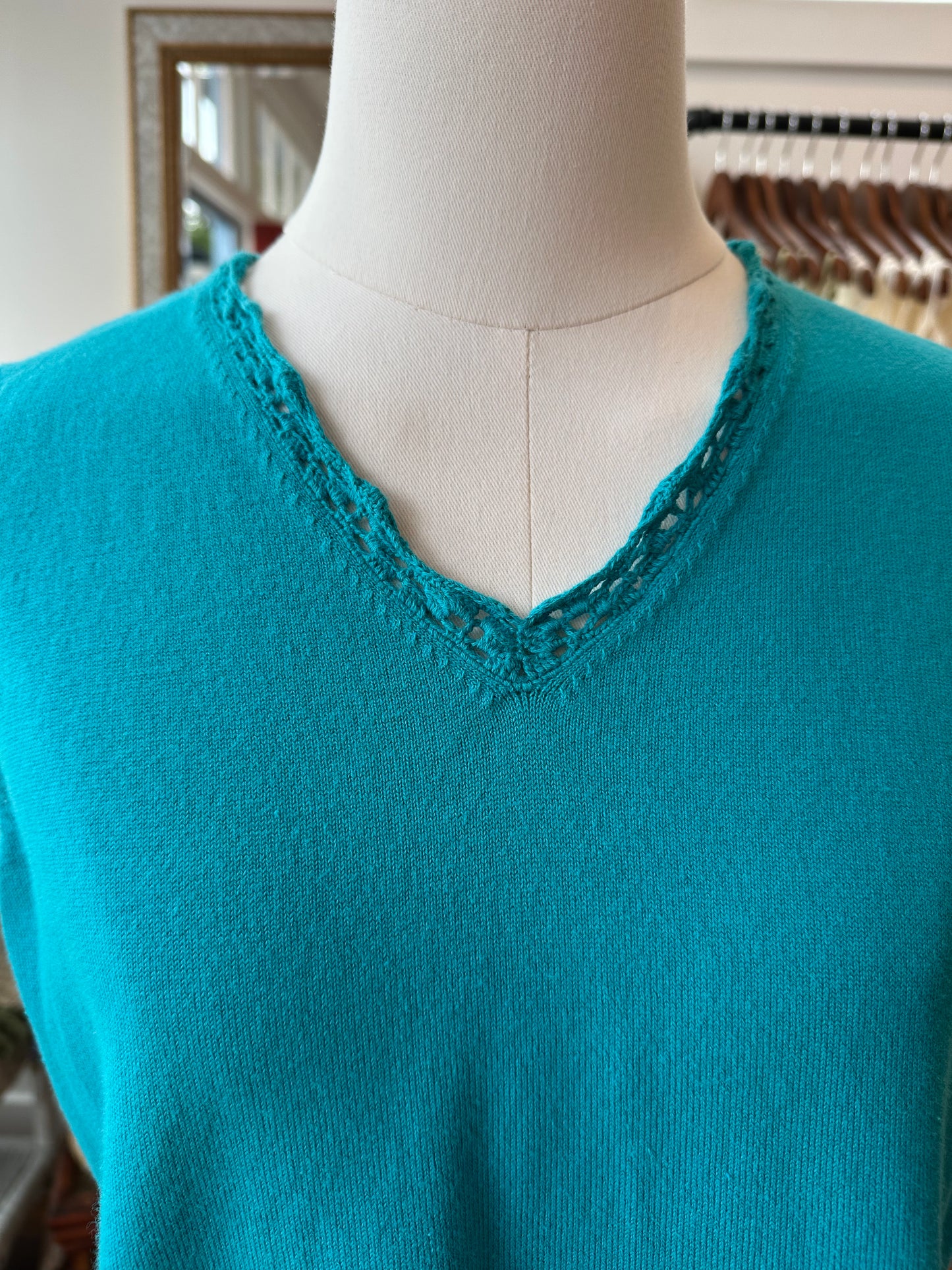 90's Teal Knit Tank - MEDIUM