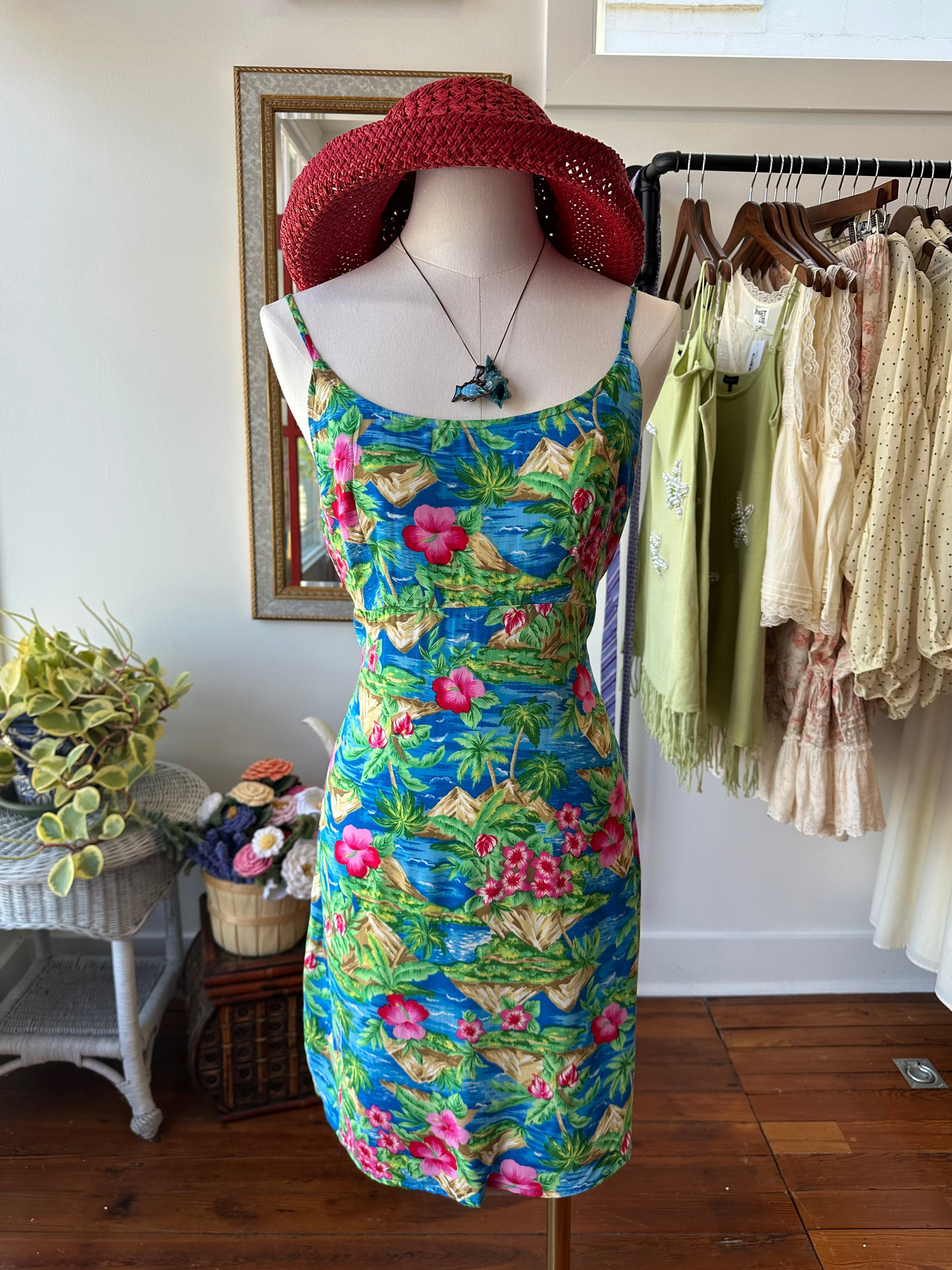 90's Tropical Slip Dress - MEDUIM