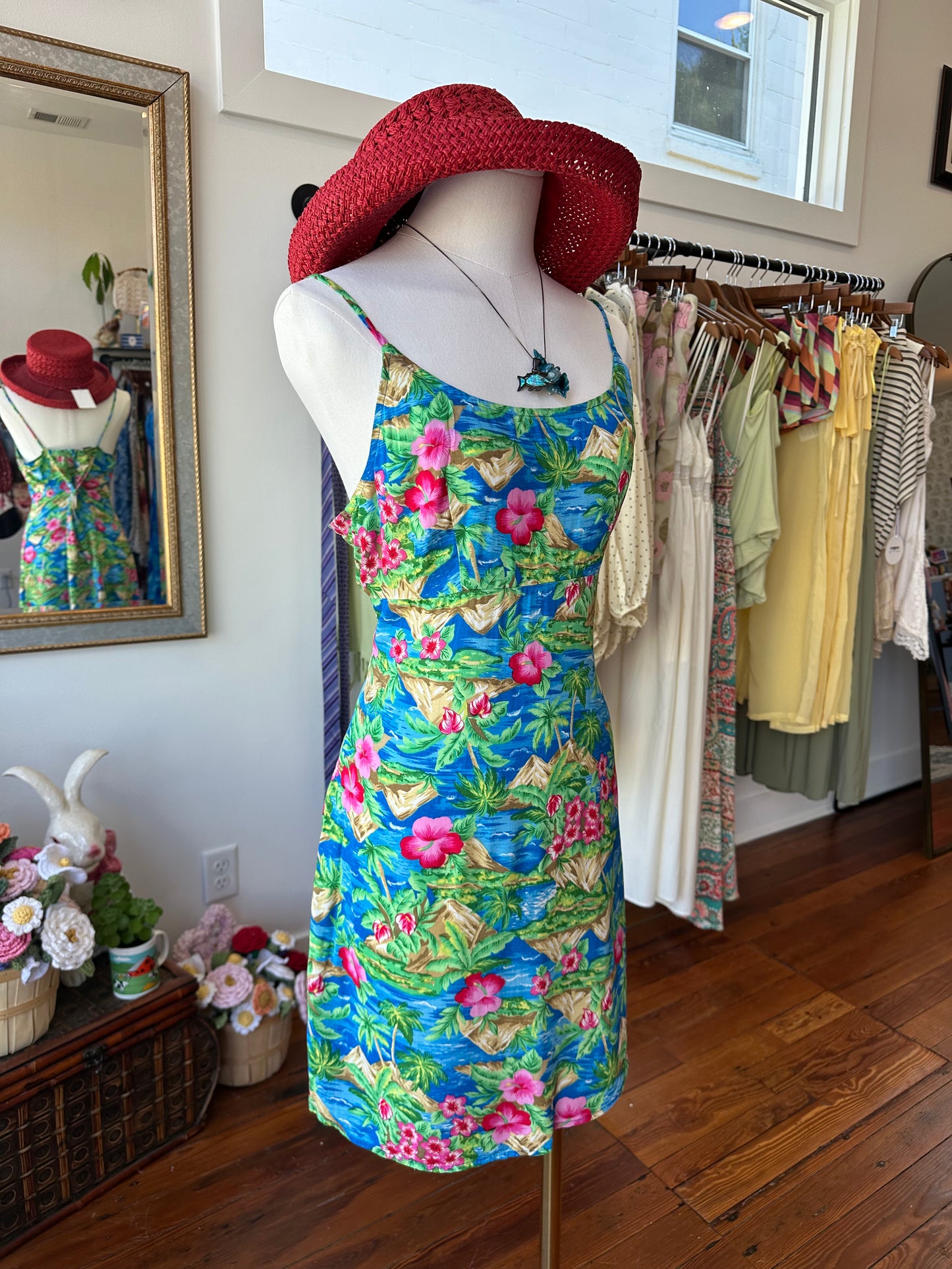 90's Tropical Slip Dress - MEDUIM