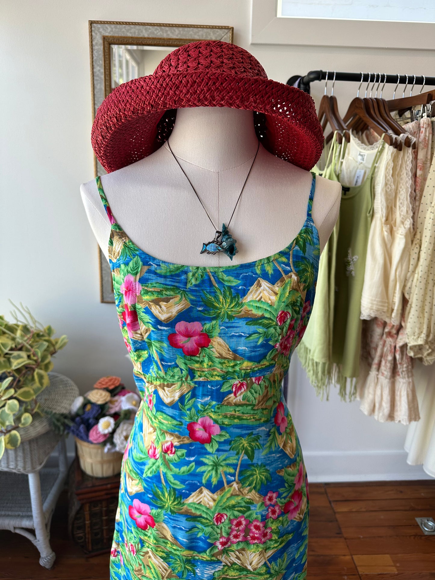 90's Tropical Slip Dress - MEDUIM