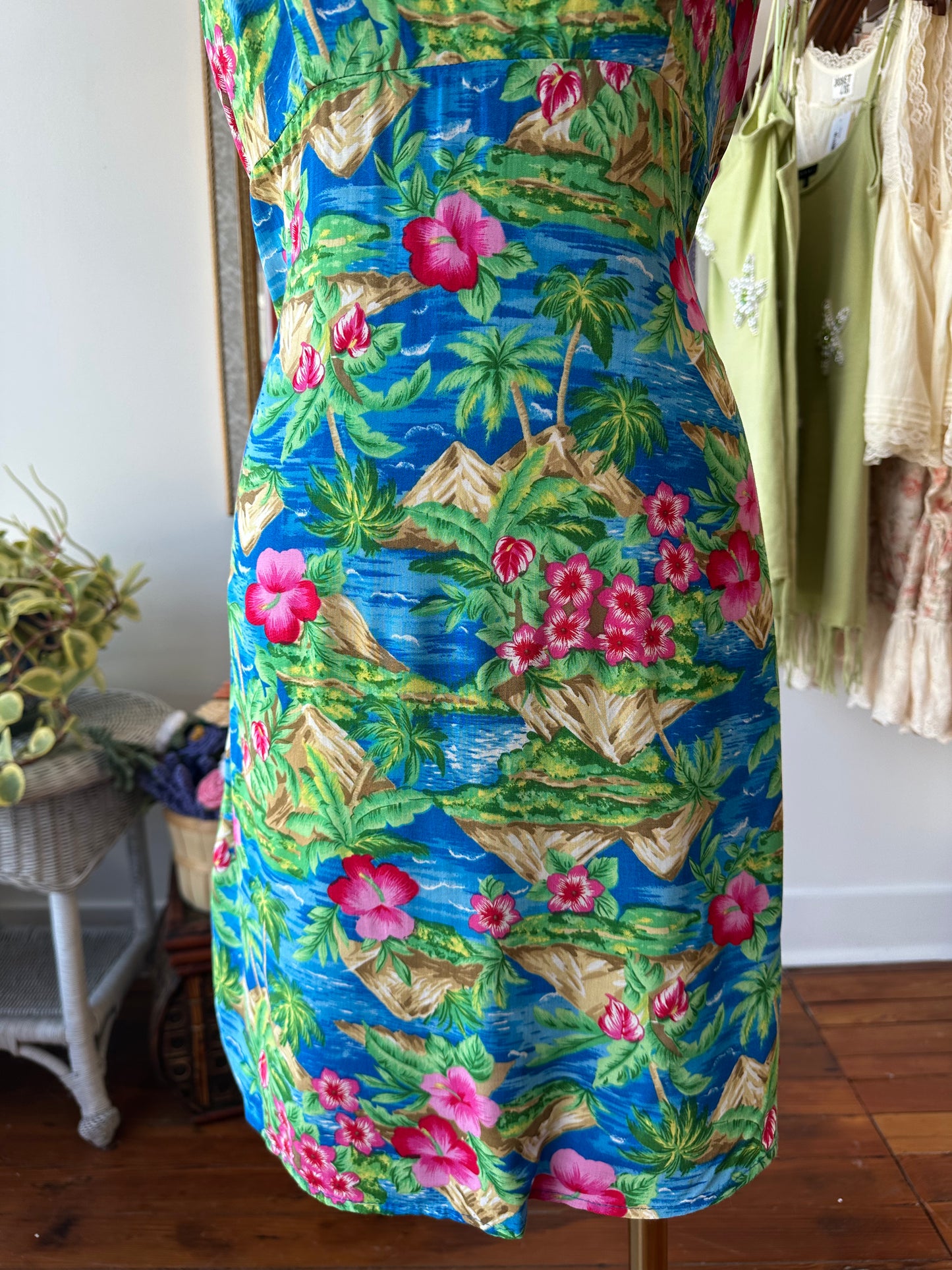 90's Tropical Slip Dress - MEDUIM