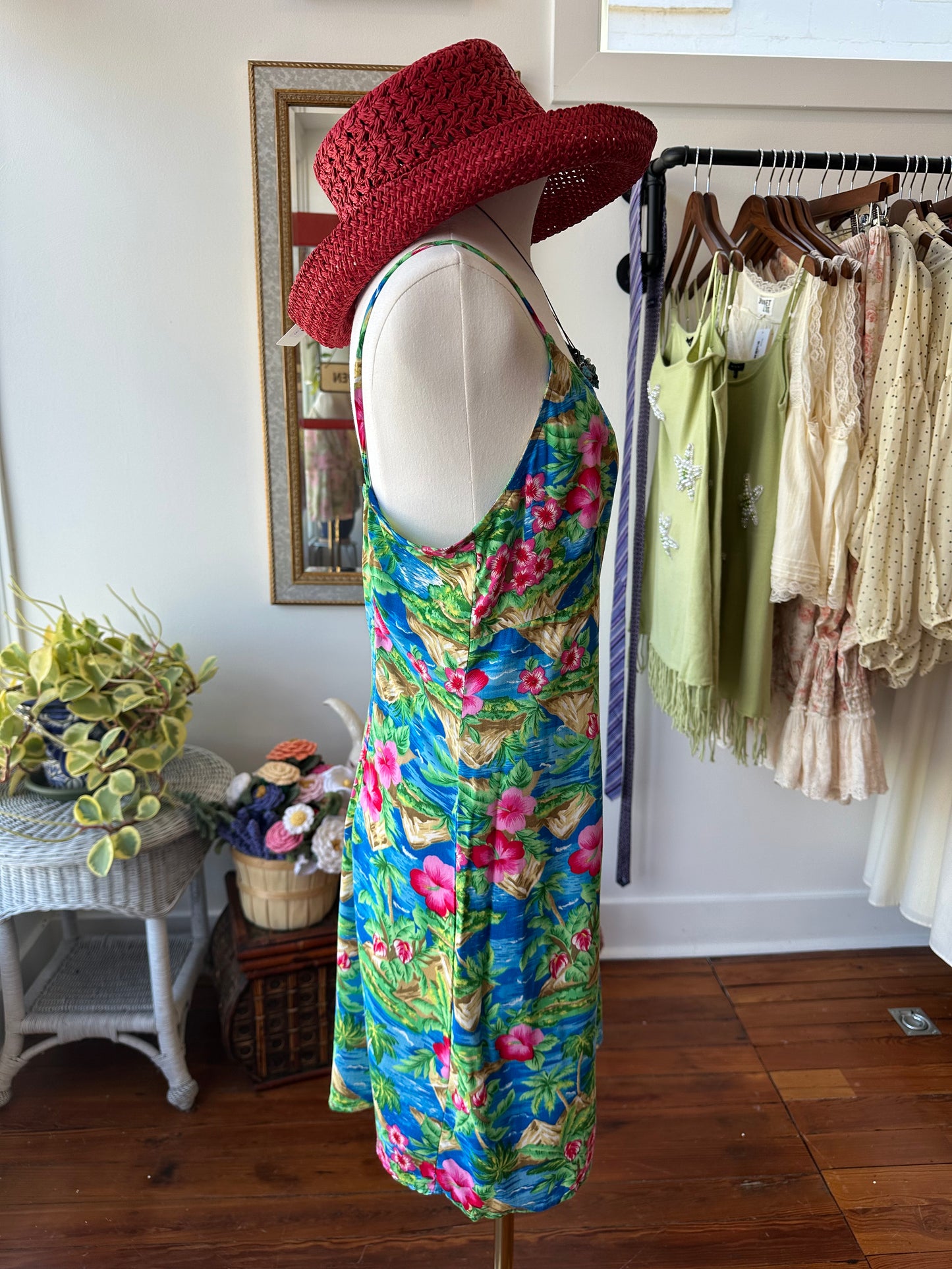 90's Tropical Slip Dress - MEDUIM