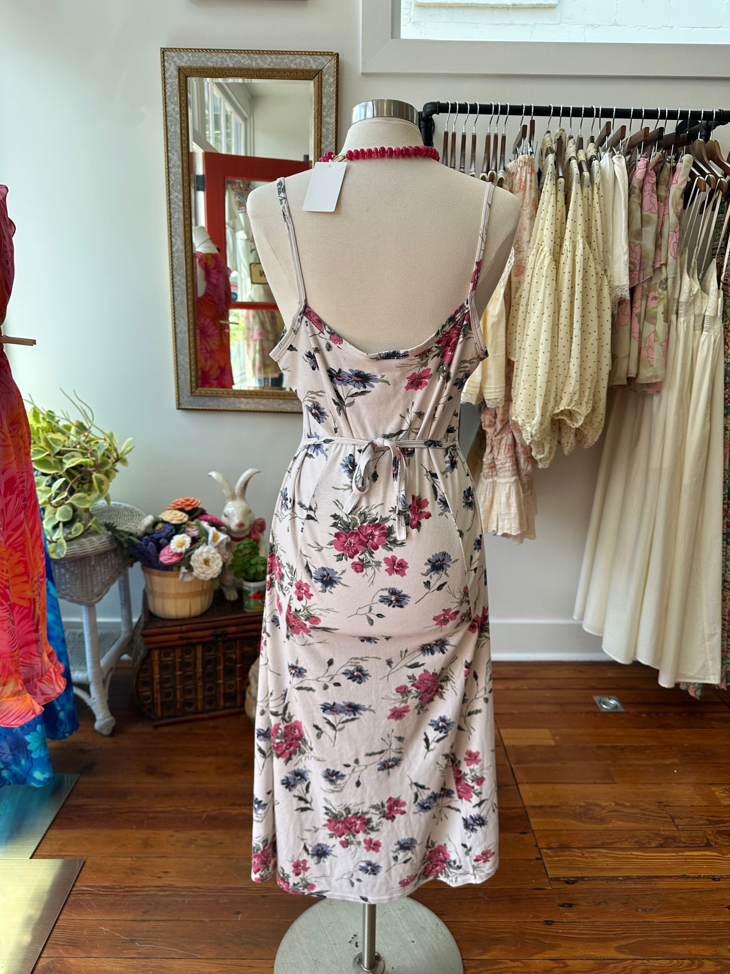 90's Floral Maxi Dress - LARGE