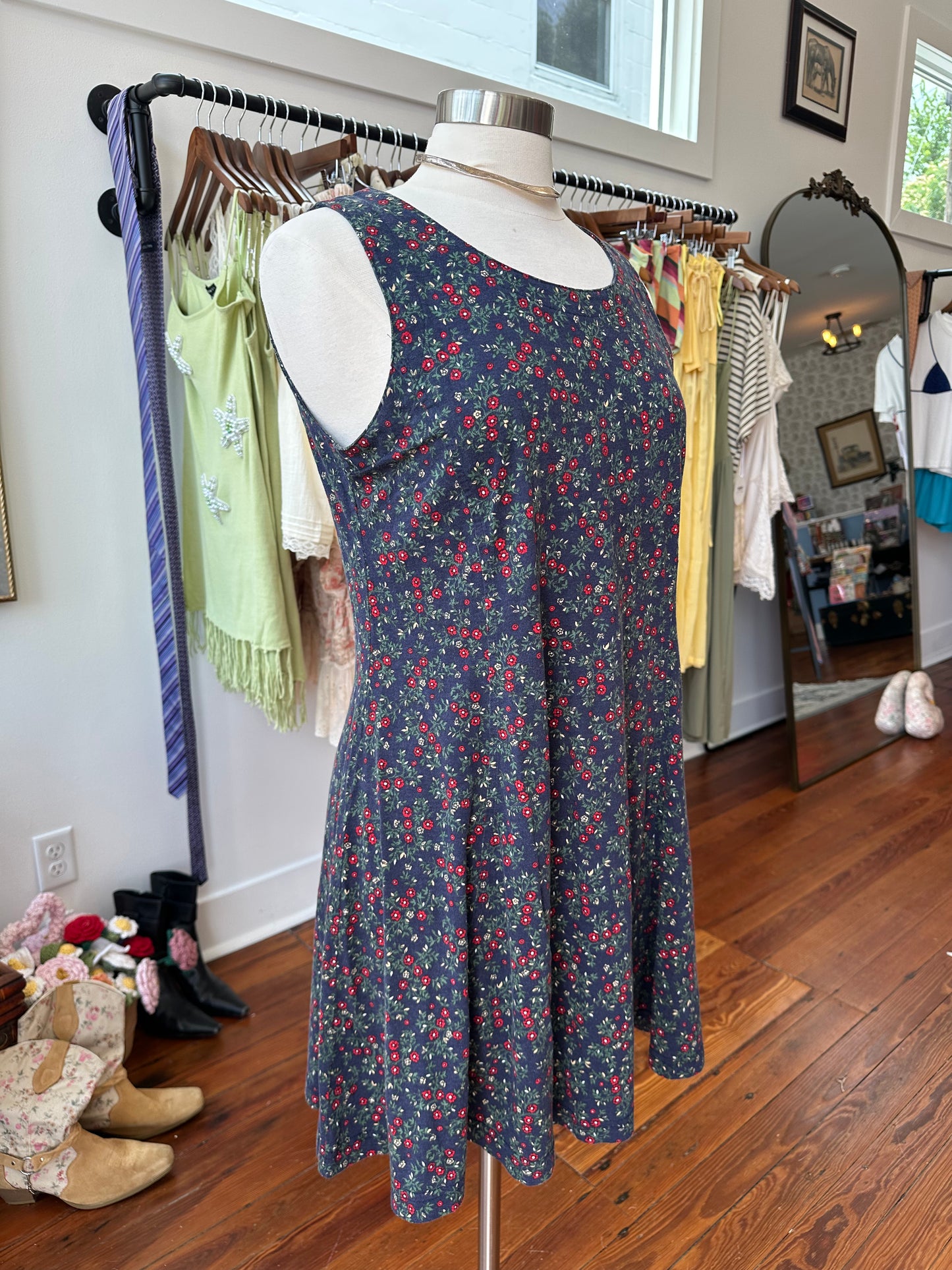 90's Floral Shift Dress - MEDIUM