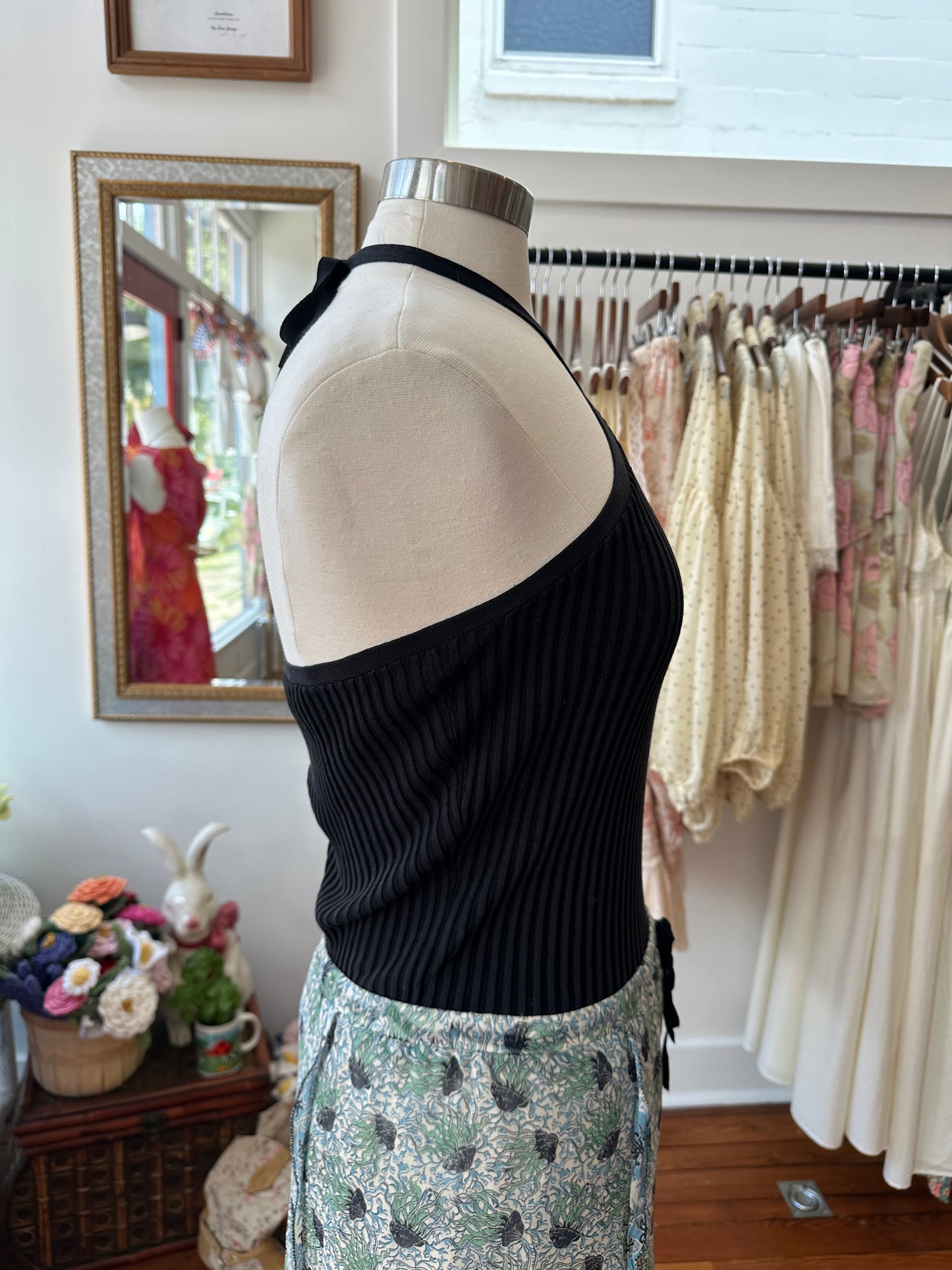 Vintage Ribbed Halter - LARGE