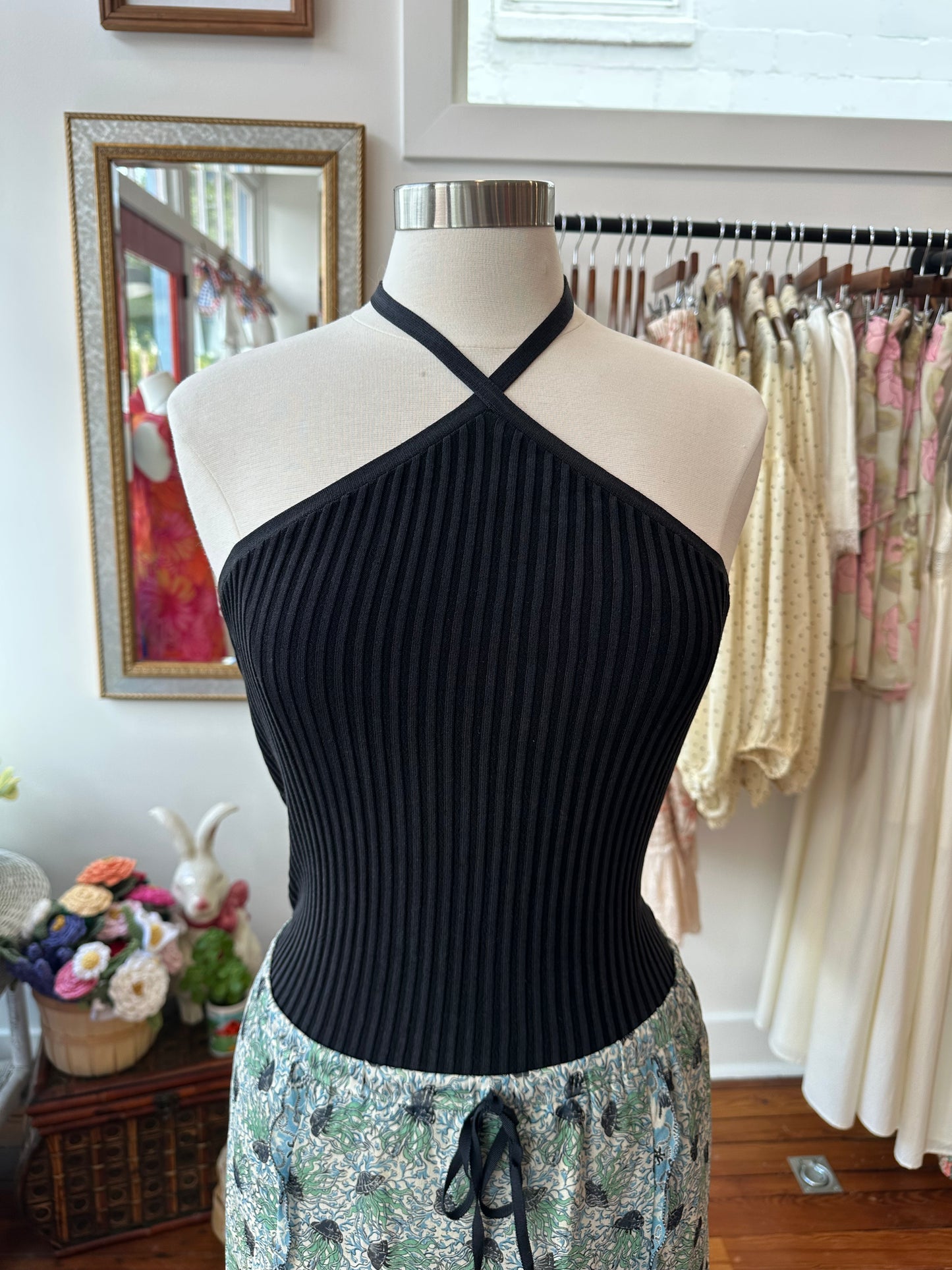 Vintage Ribbed Halter - LARGE