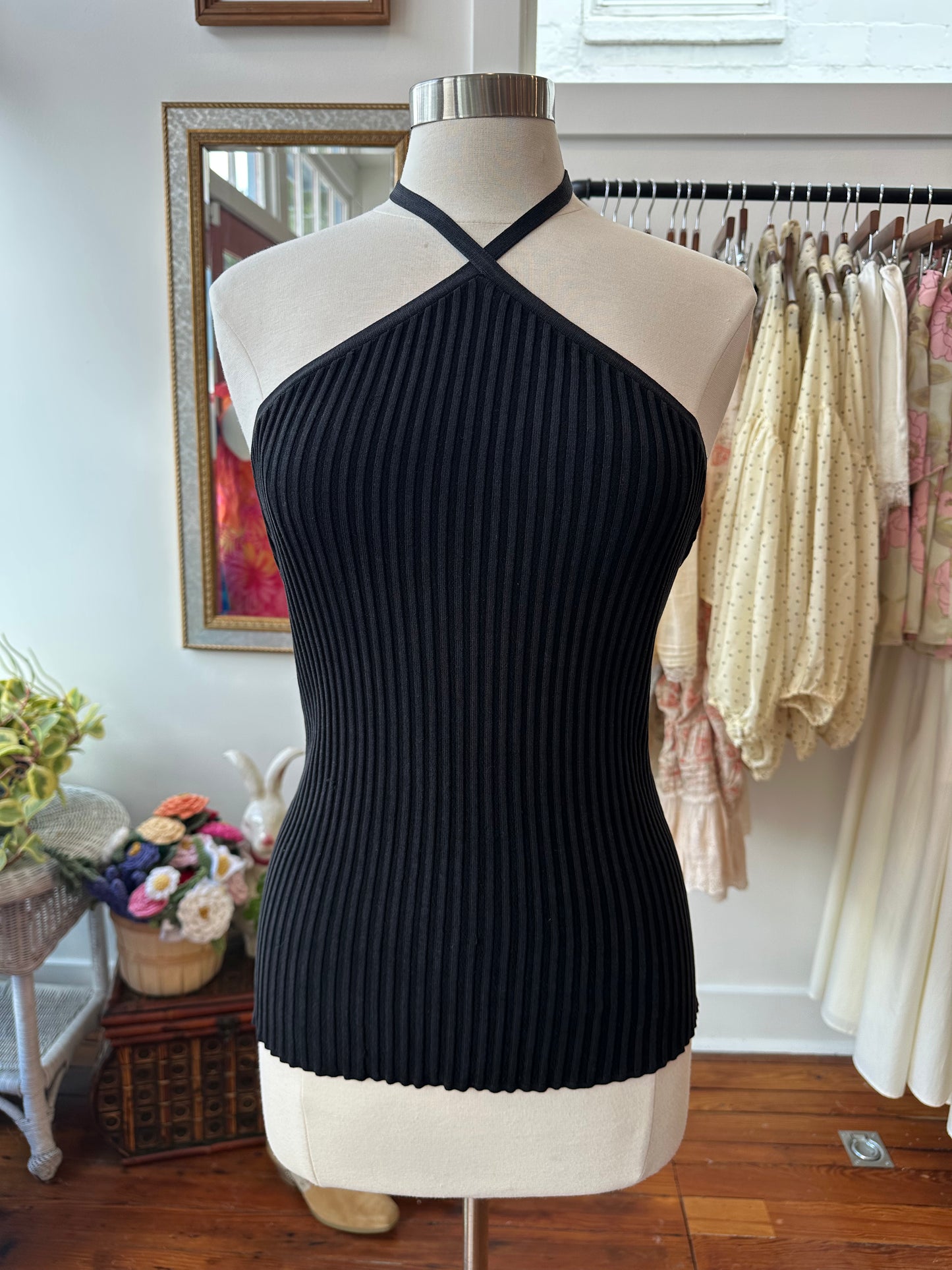 Vintage Ribbed Halter - LARGE
