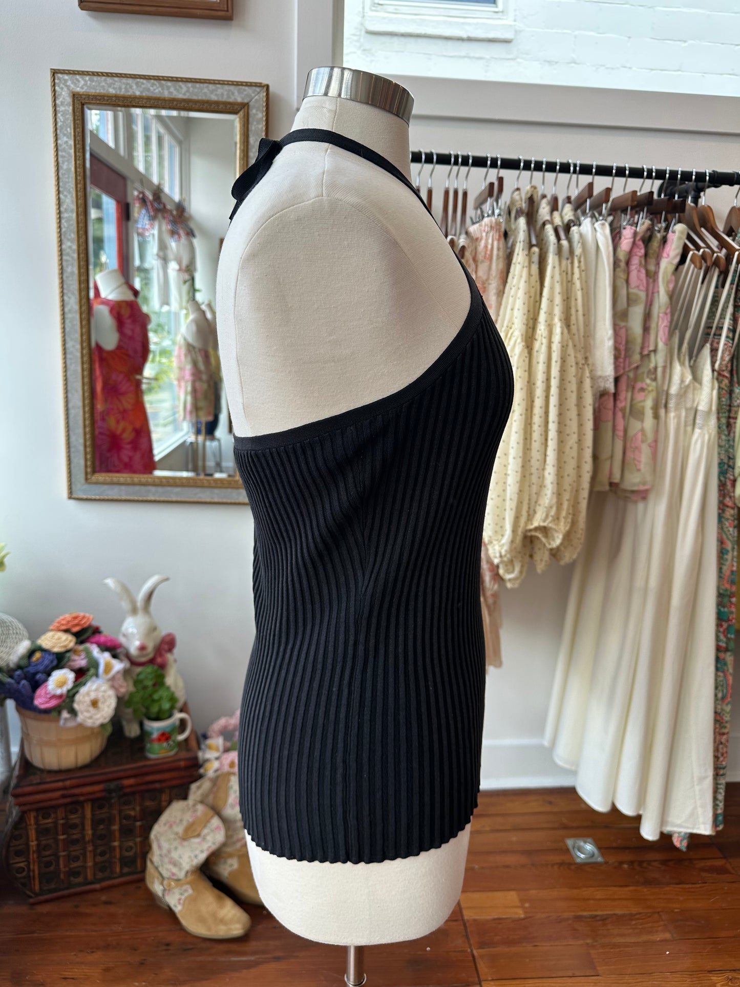 Vintage Ribbed Halter - LARGE