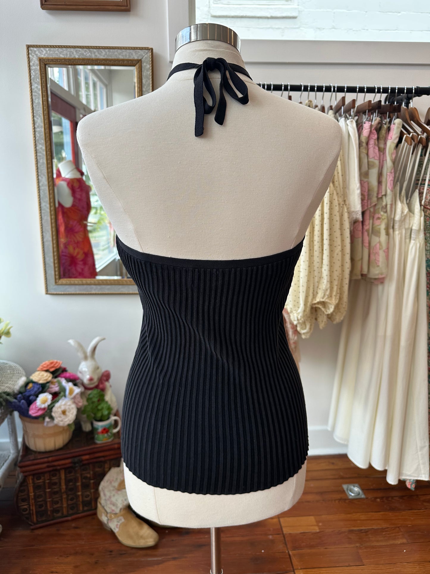 Vintage Ribbed Halter - LARGE