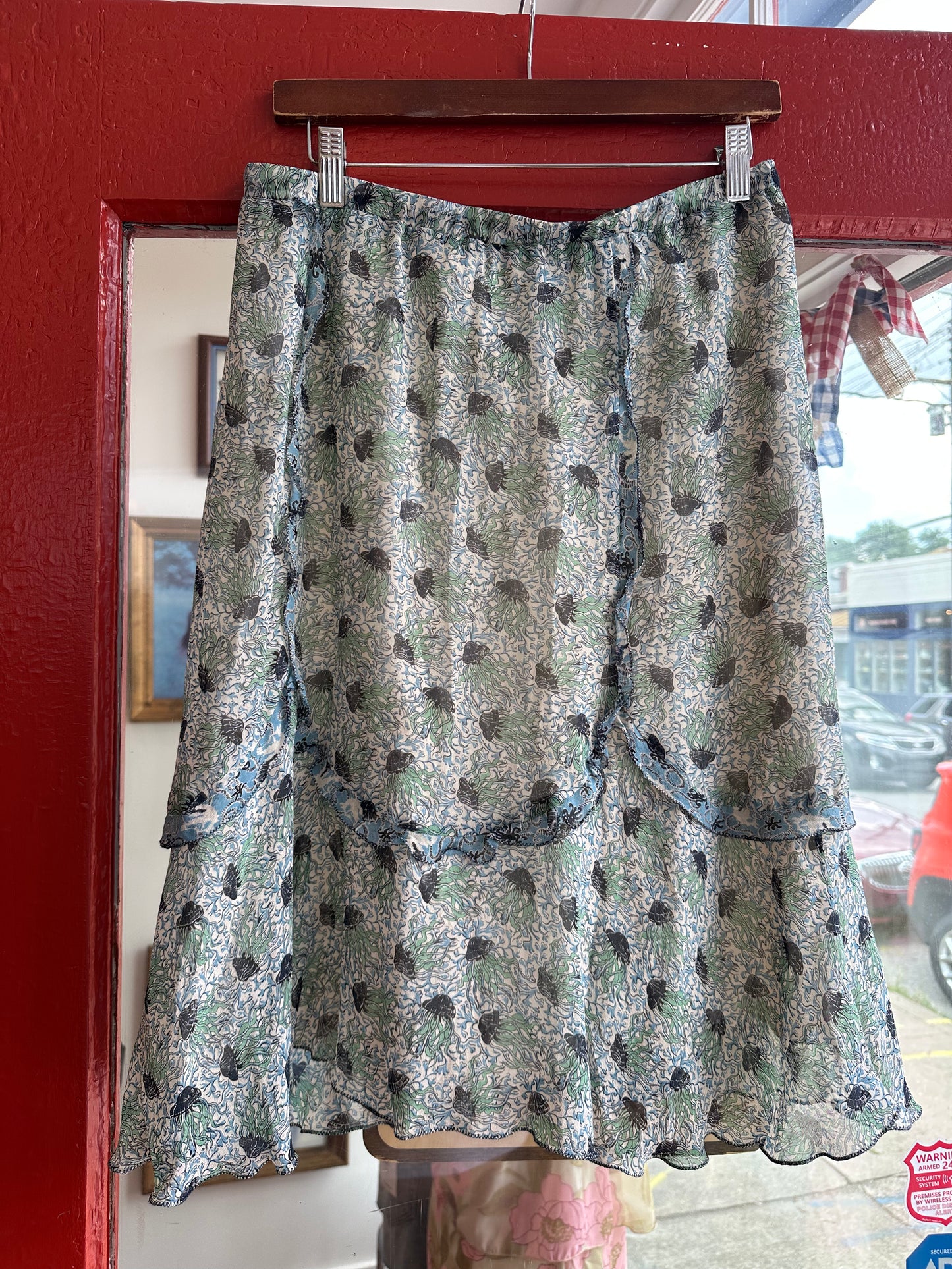 Vintage Silk Jellyfish Skirt - MEDIUM