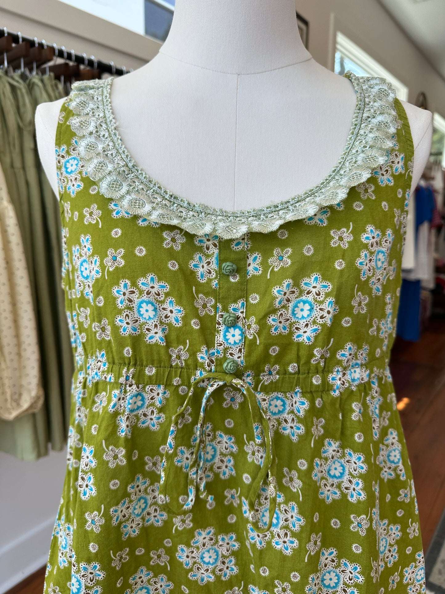 Y2K Green Babydoll Tank - MEDIUM