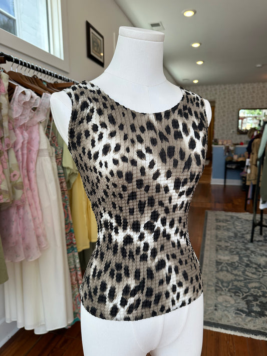 90s/Y2K Snow Leopard Tank - PP/XS