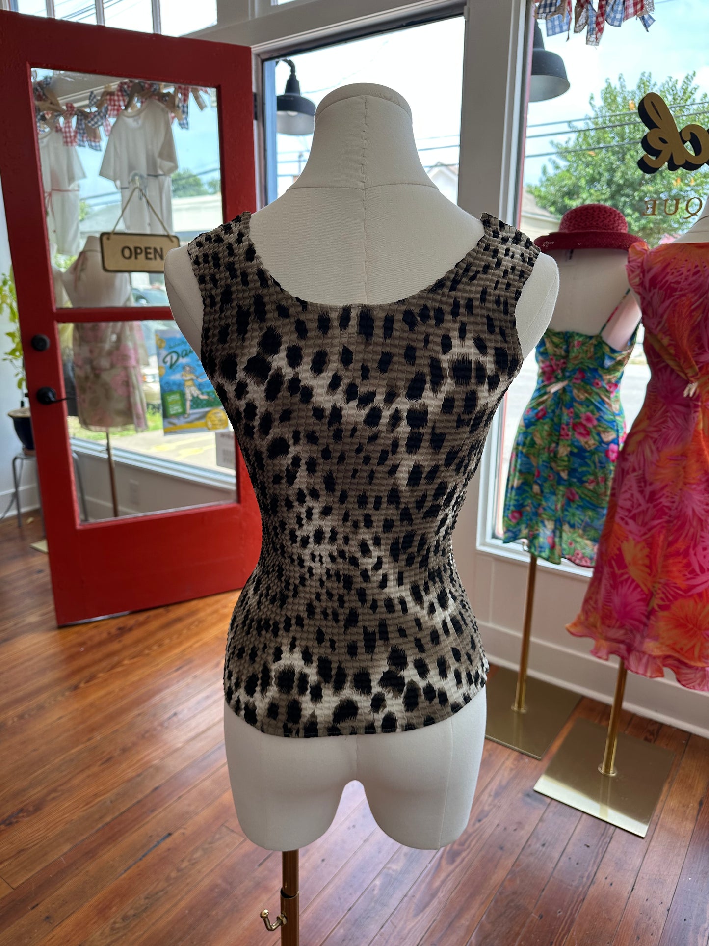 90s/Y2K Snow Leopard Tank - PP/XS