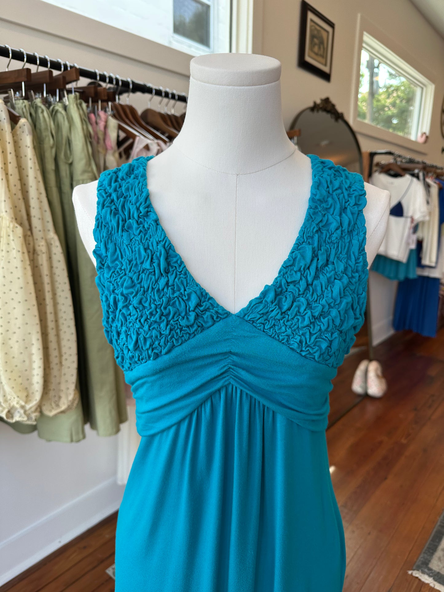 Y2K Teal Babydoll Tank - SMALL