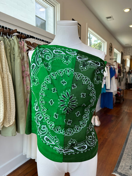 Up-cycled Asym Bandana Top - ONE SIZE