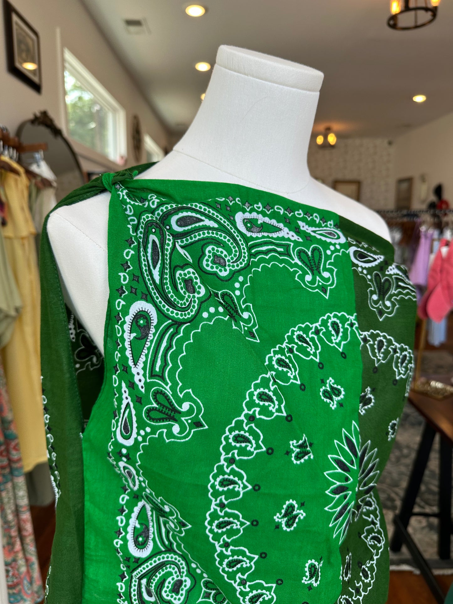 Up-cycled Asym Bandana Top - ONE SIZE