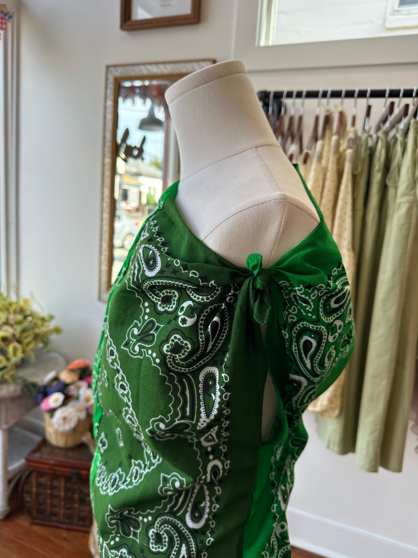 Up-cycled Asym Bandana Top - ONE SIZE