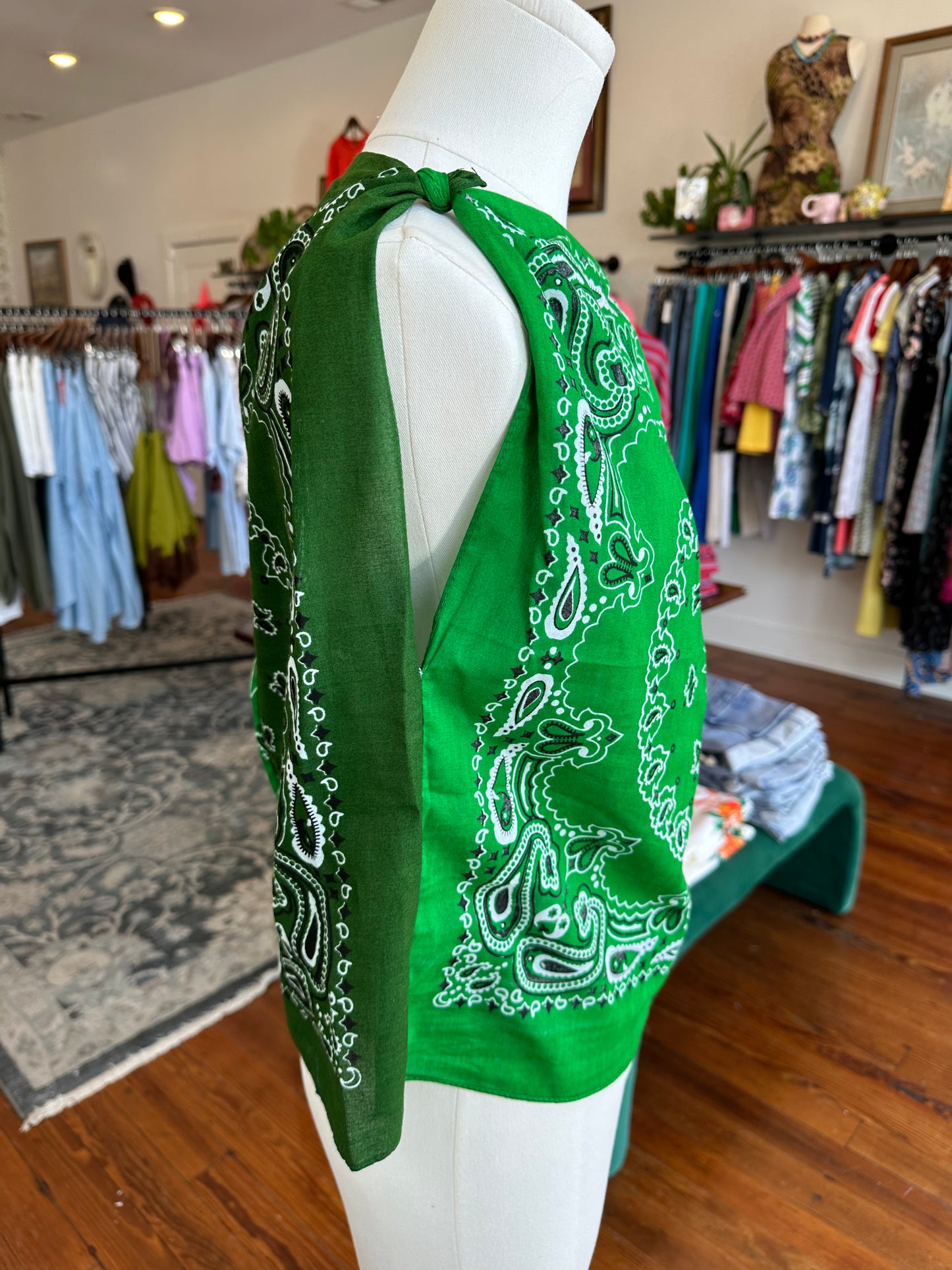 Up-cycled Asym Bandana Top - ONE SIZE