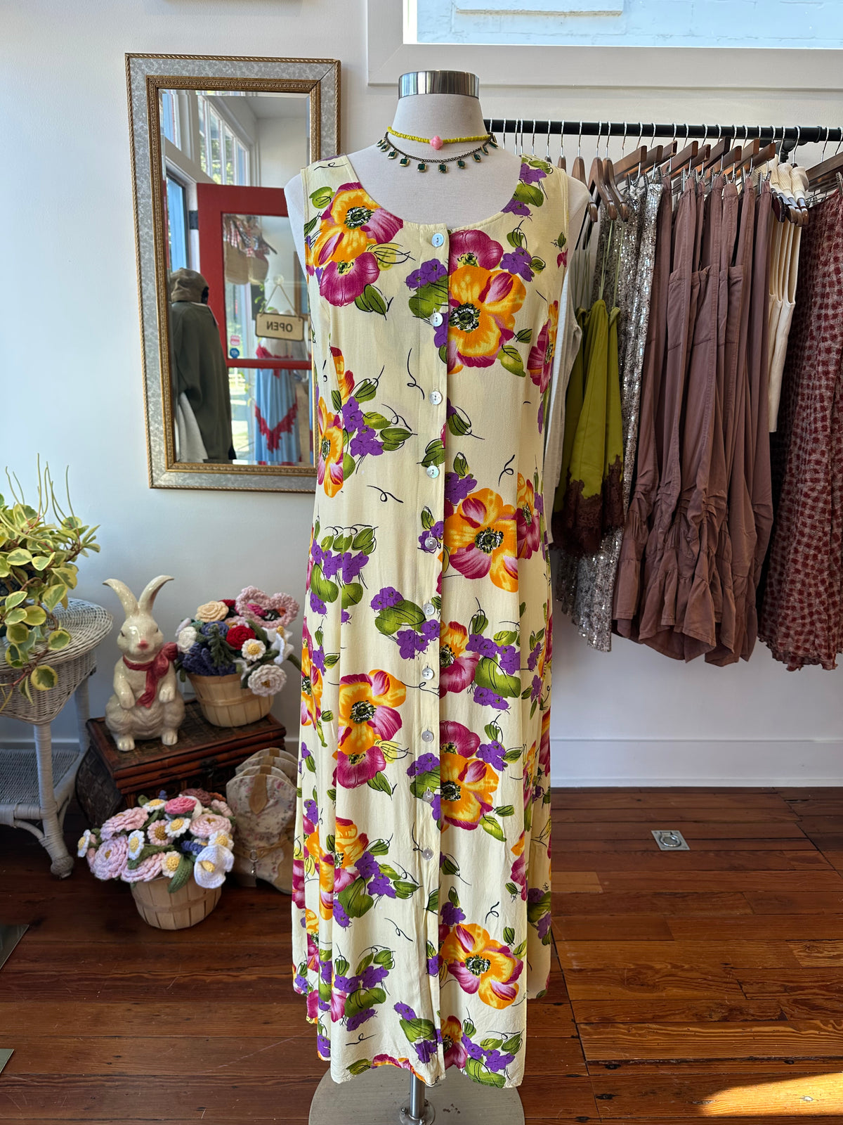 90's Butter Floral Maxi - MEDIUM