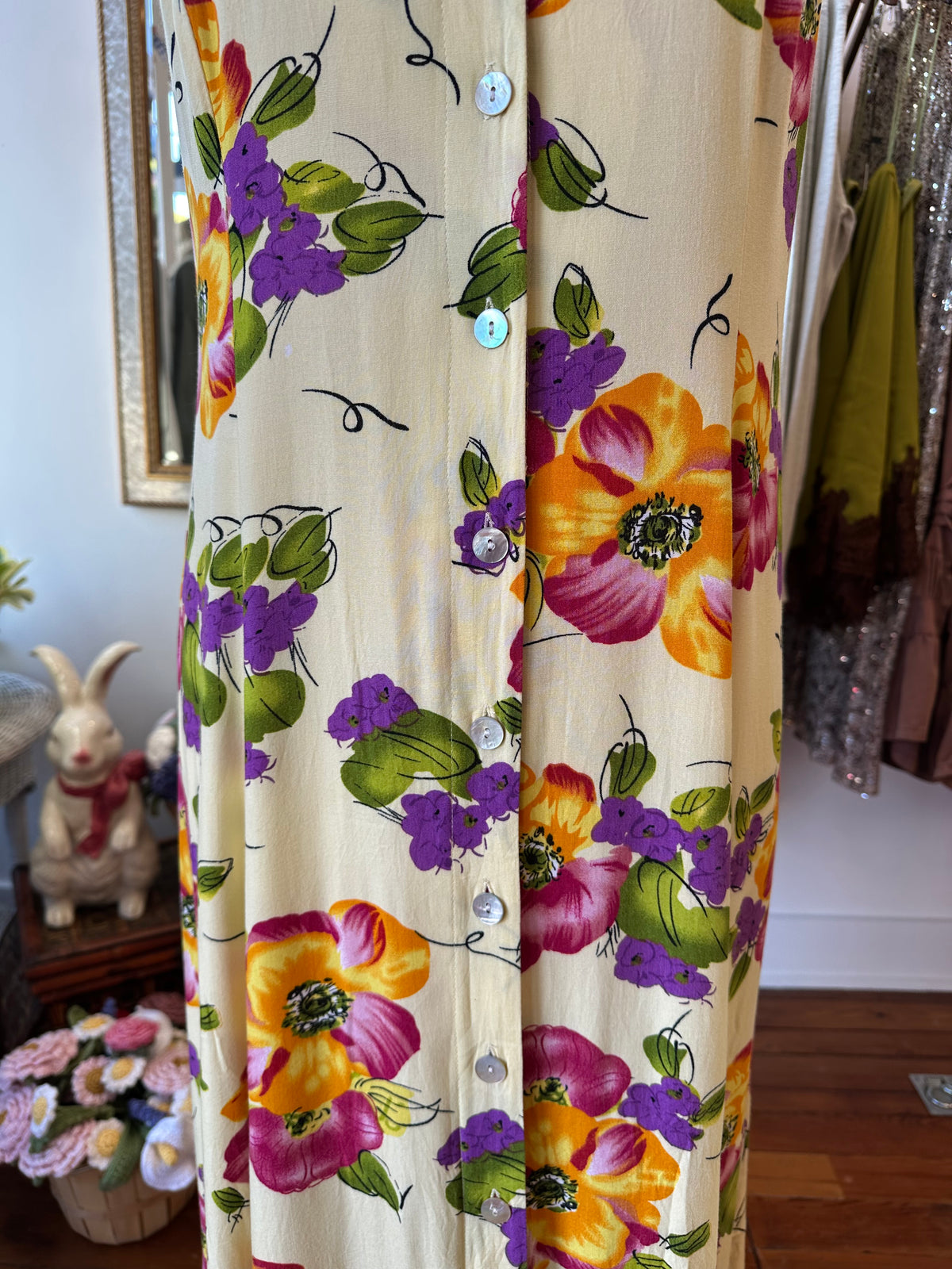 90's Butter Floral Maxi - MEDIUM