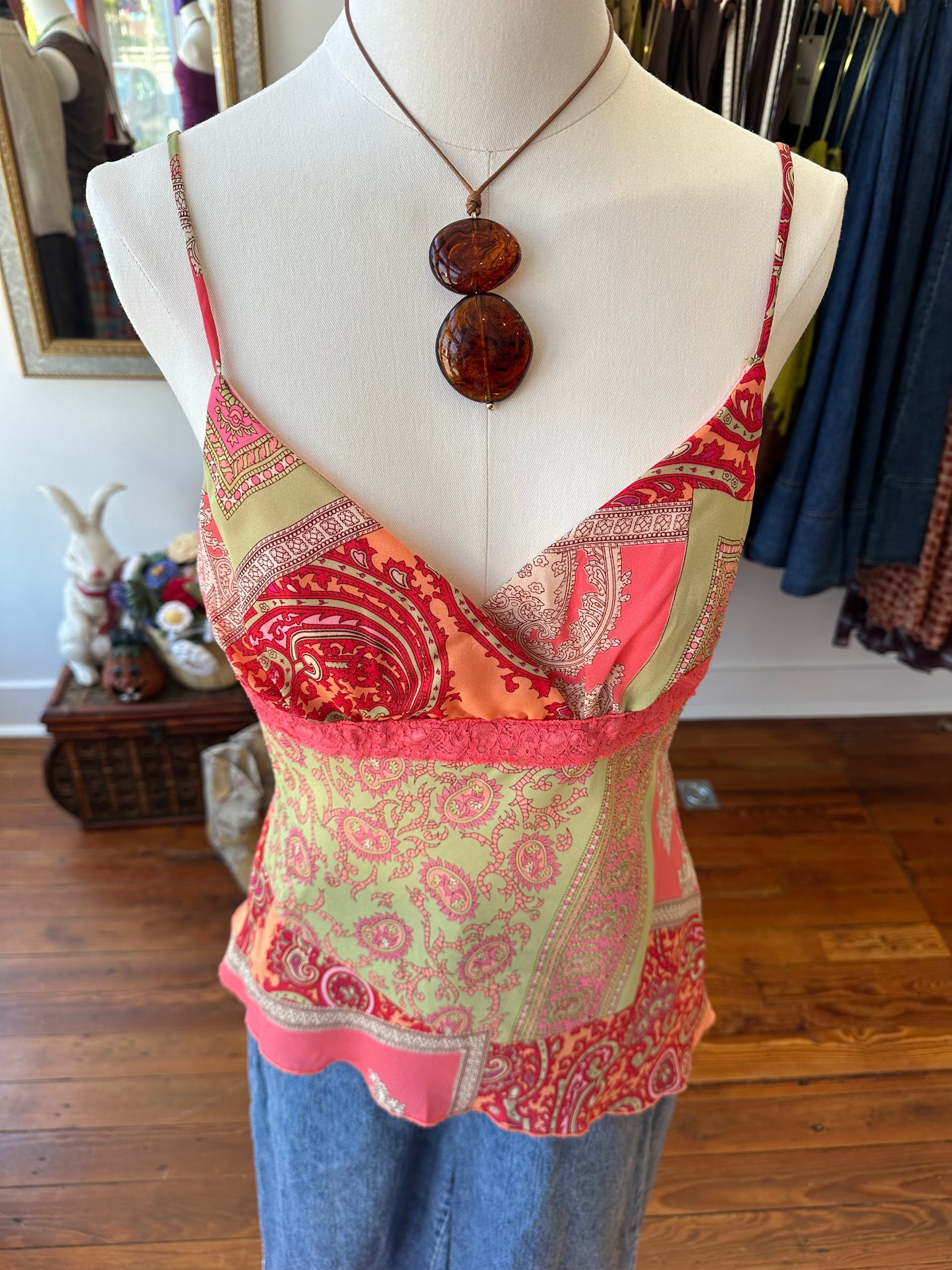Y2K Paisley Tank USA - MEDIUM