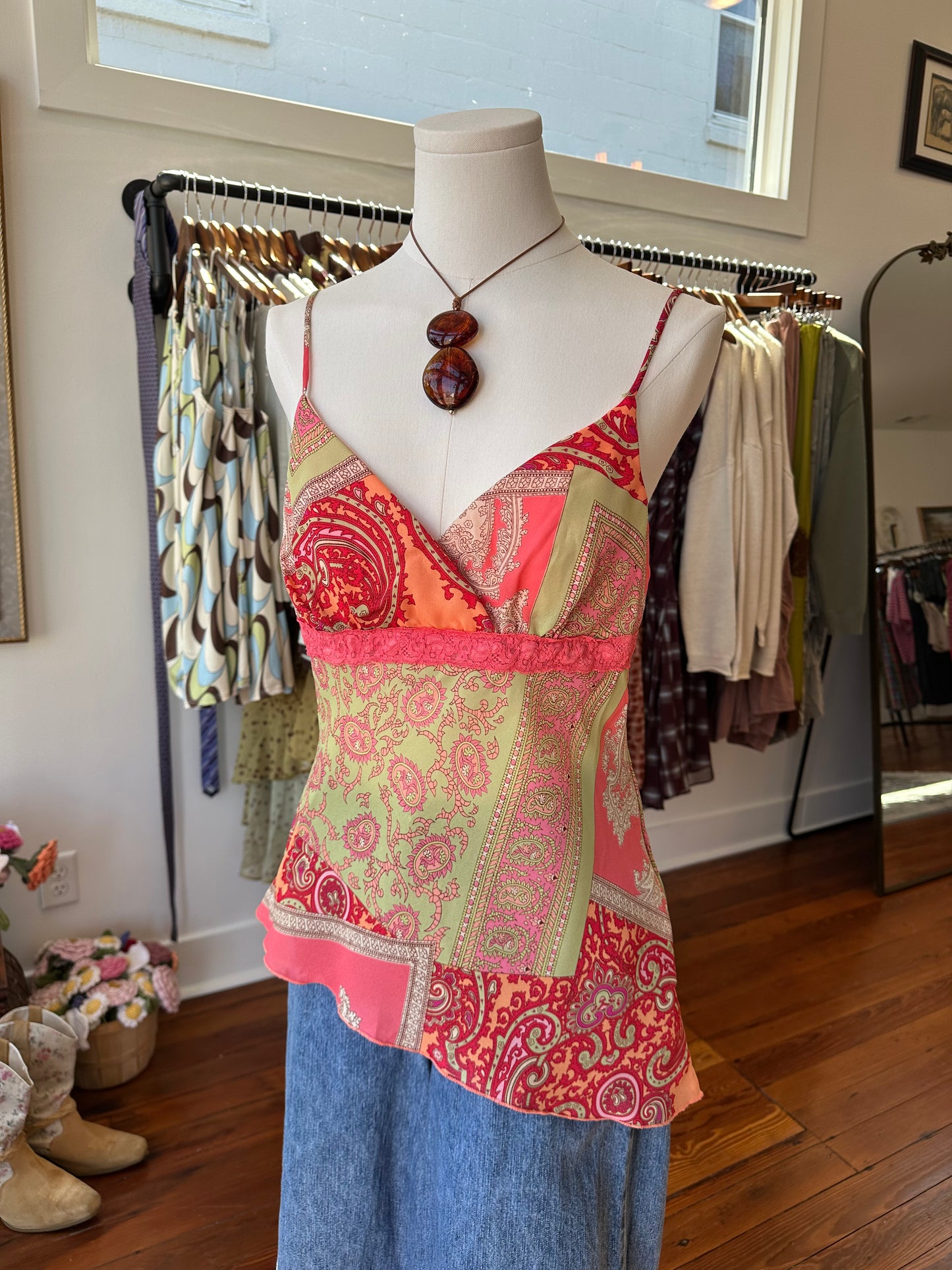 Y2K Paisley Tank USA - MEDIUM