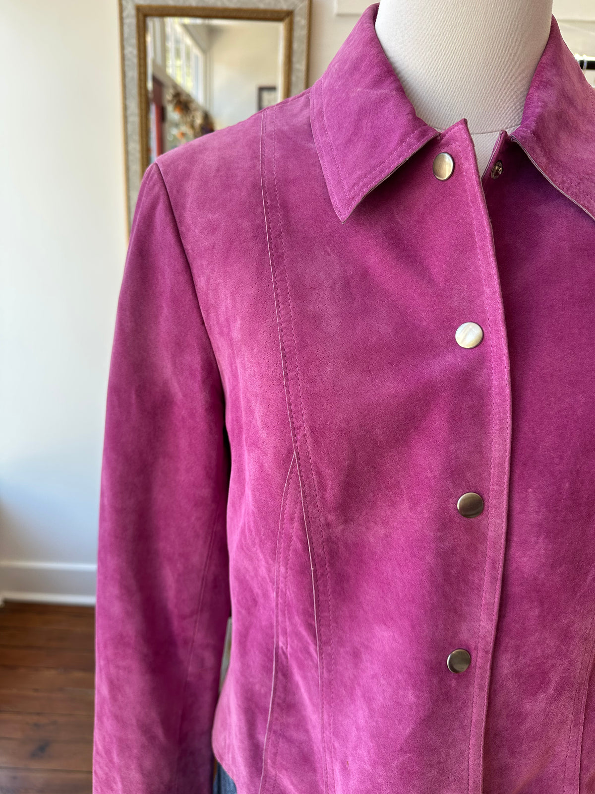 90's Magenta Suede Jacket - 8