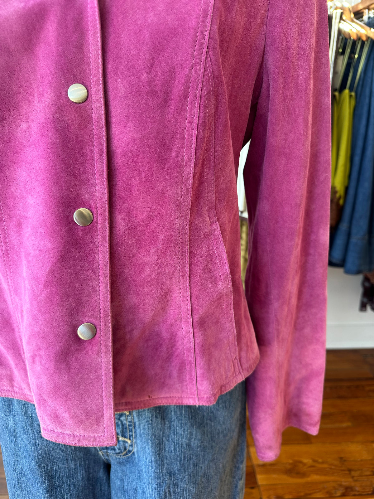 90's Magenta Suede Jacket - 8