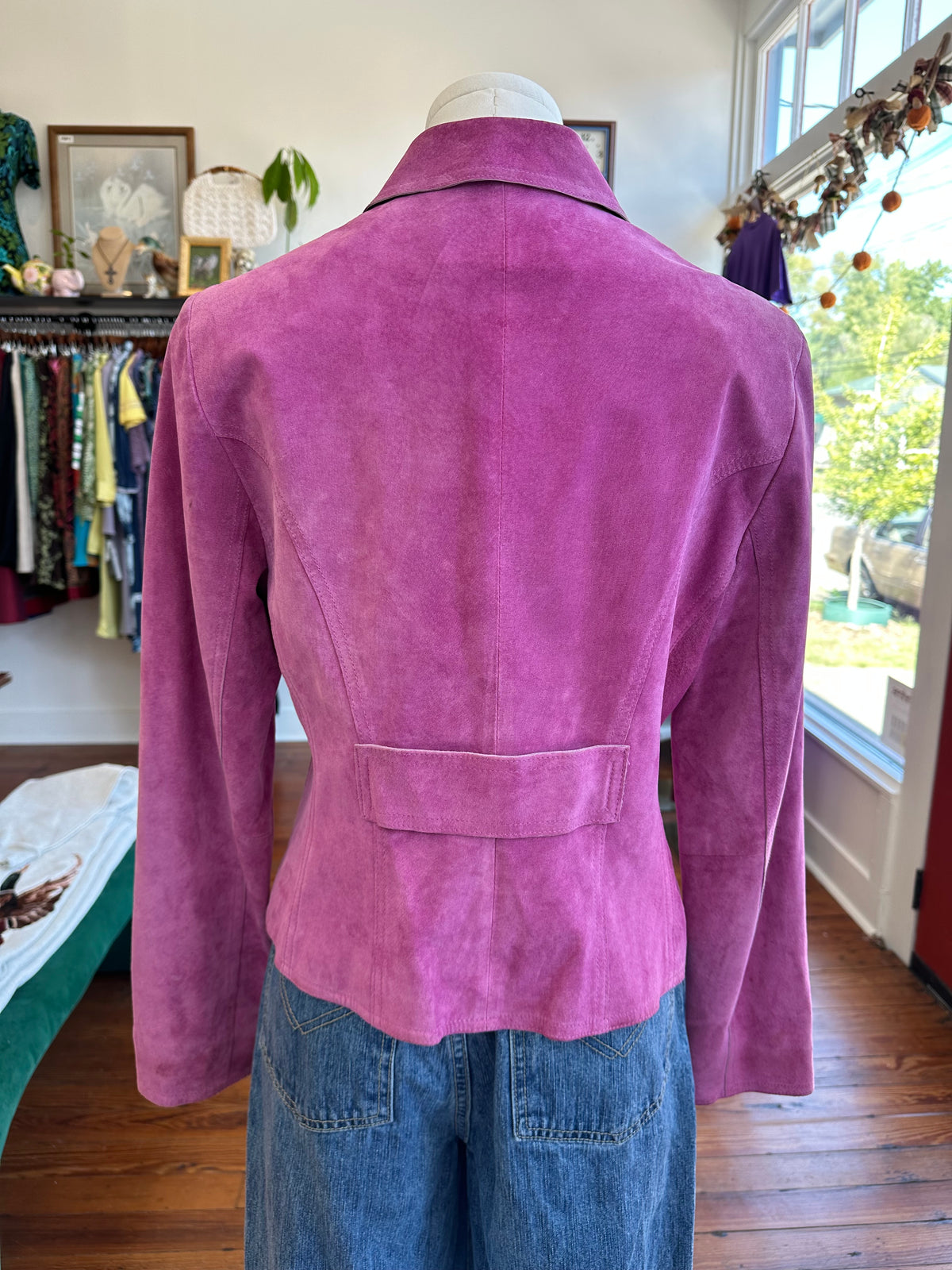 90's Magenta Suede Jacket - 8
