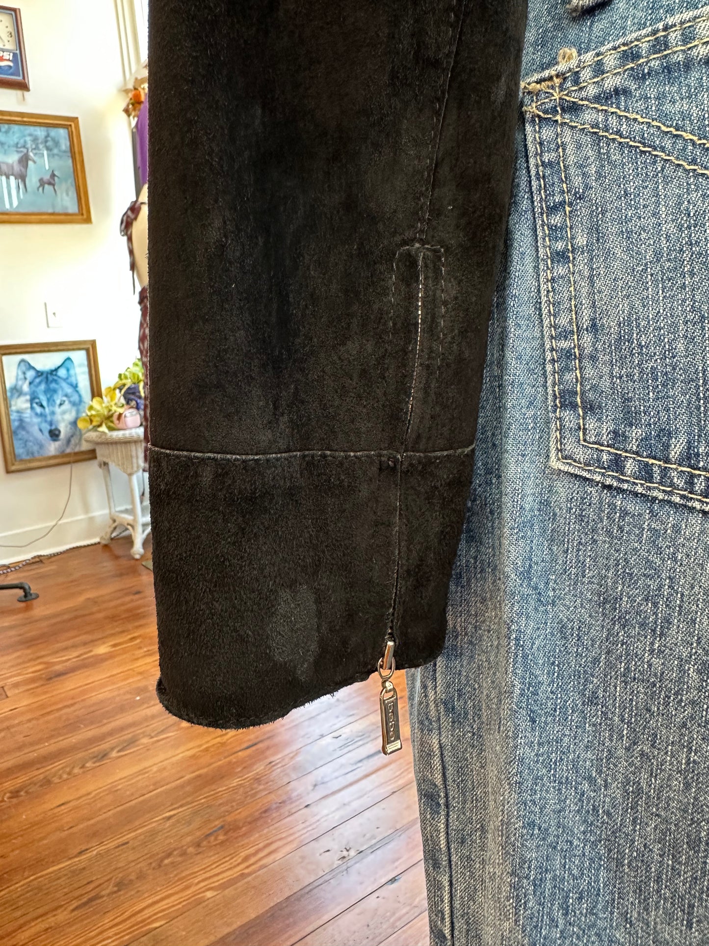Y2K BeBe Zebra Leather Jacket - SMALL
