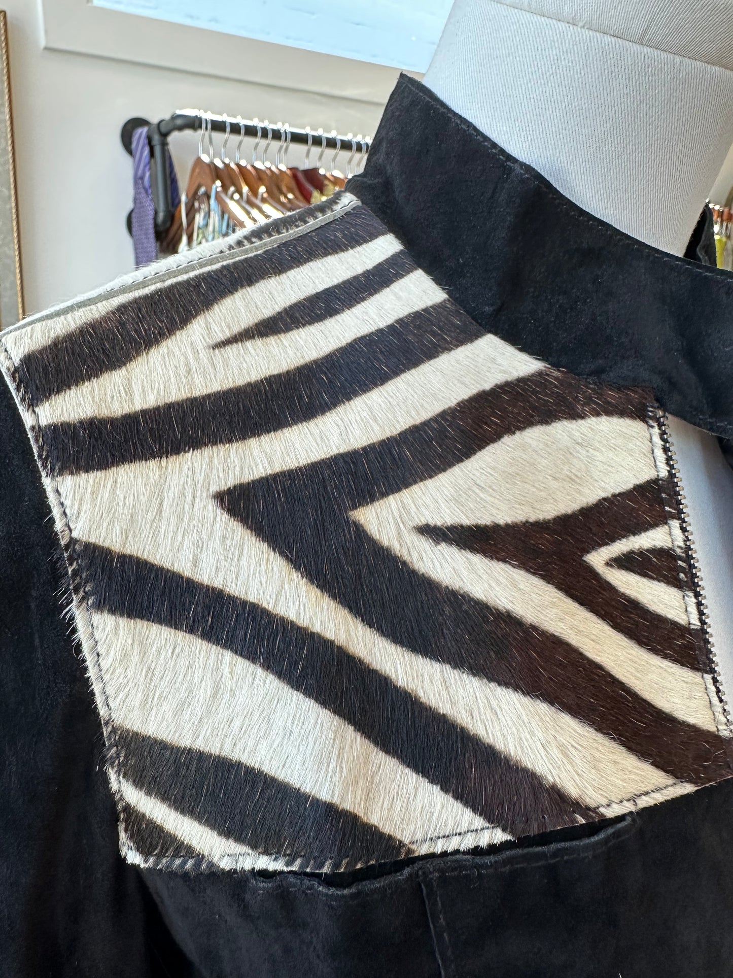 Y2K BeBe Zebra Leather Jacket - SMALL