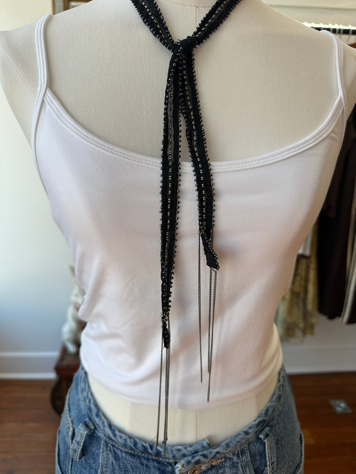 Vintage Beaded Necktie