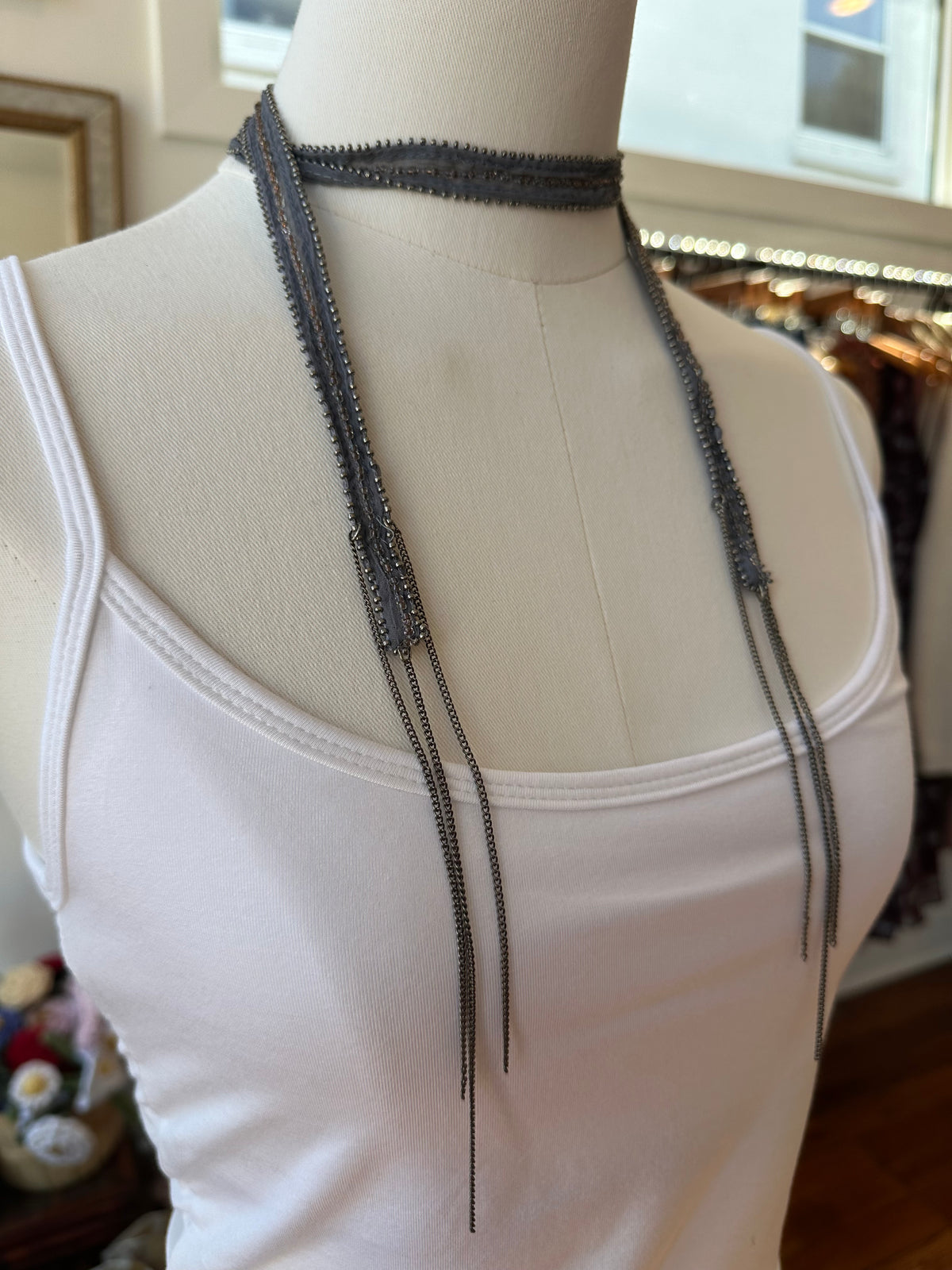 Vintage Beaded Necktie
