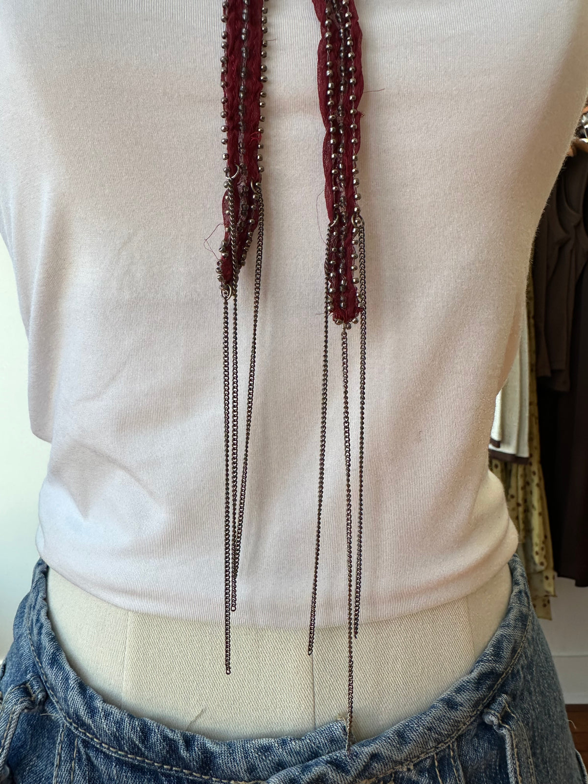 Vintage Beaded Necktie