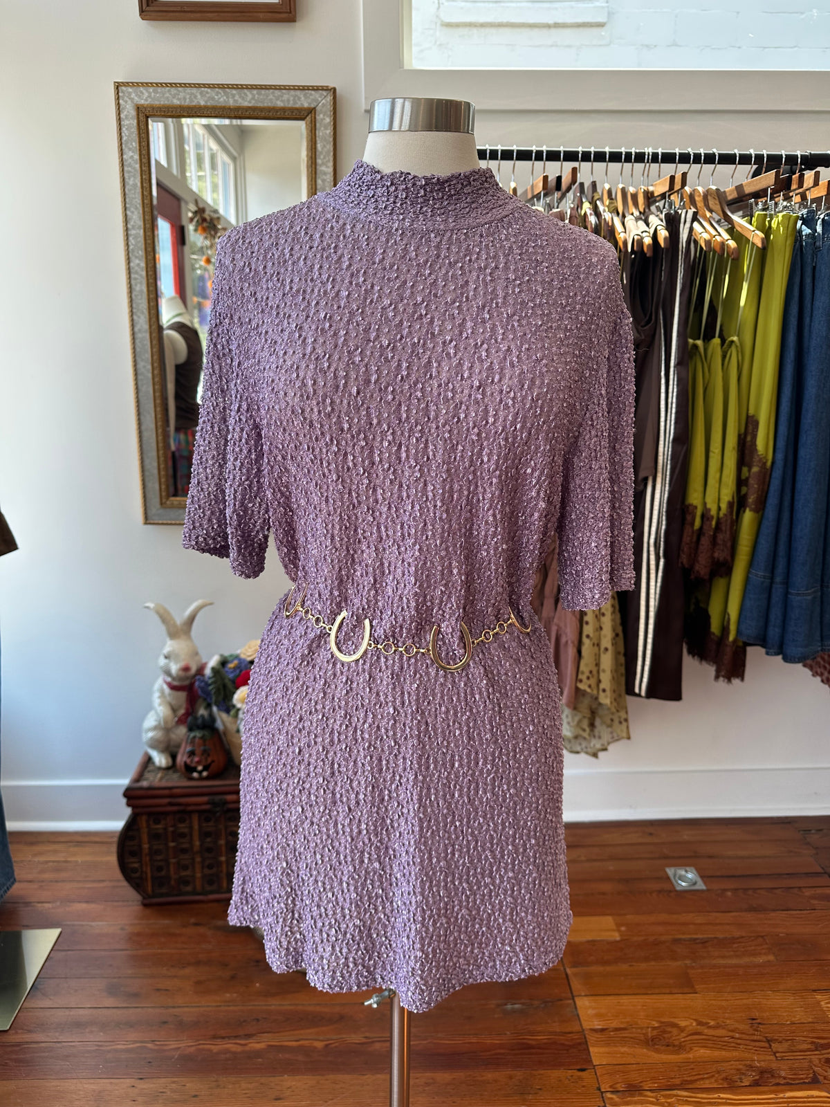 90's Lavender Shift Dress - LARGE