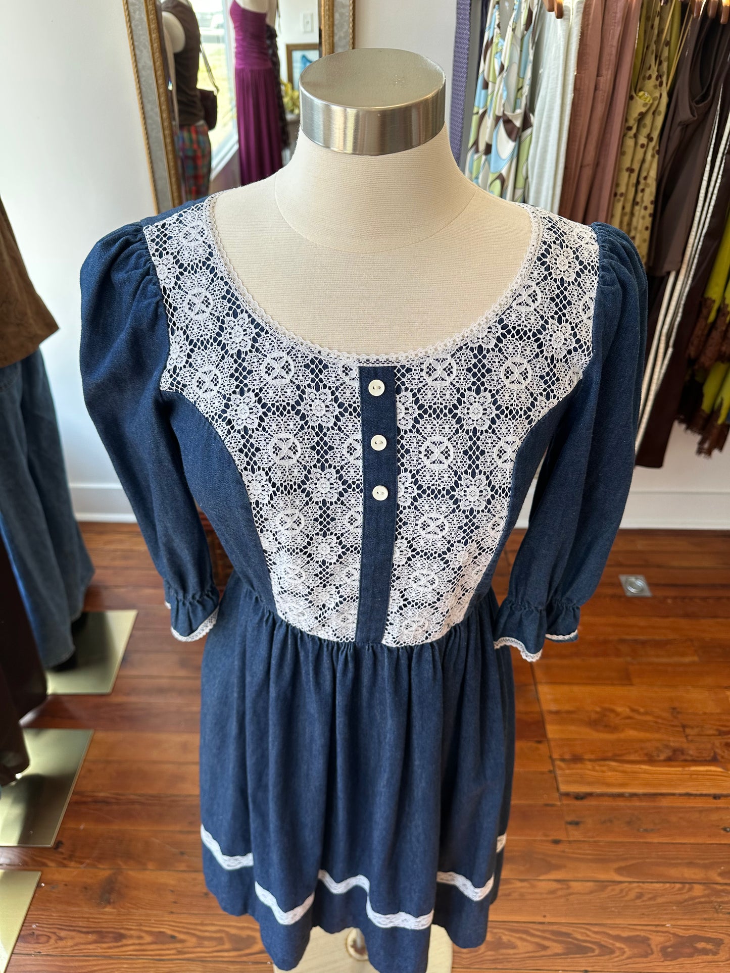 1970's Chambray Dress - MEDIUM