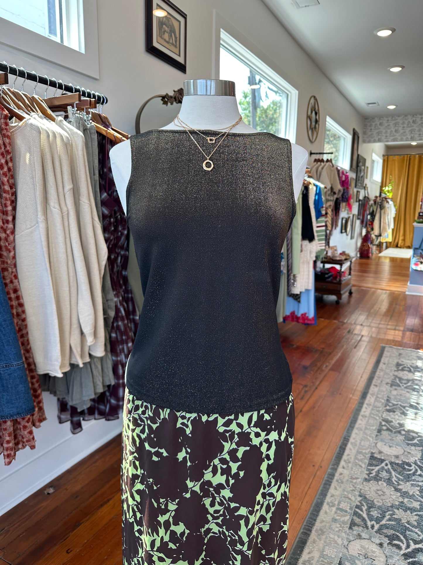 90's Gold Shimmer Tank - MEDIUM